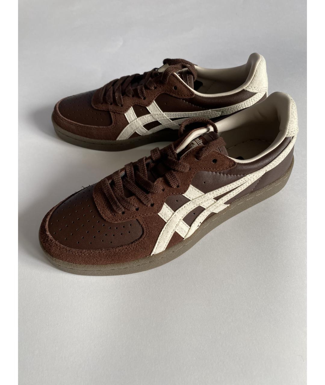 ONITSUKA TIGER Коричневые кожаные кеды, фото 7