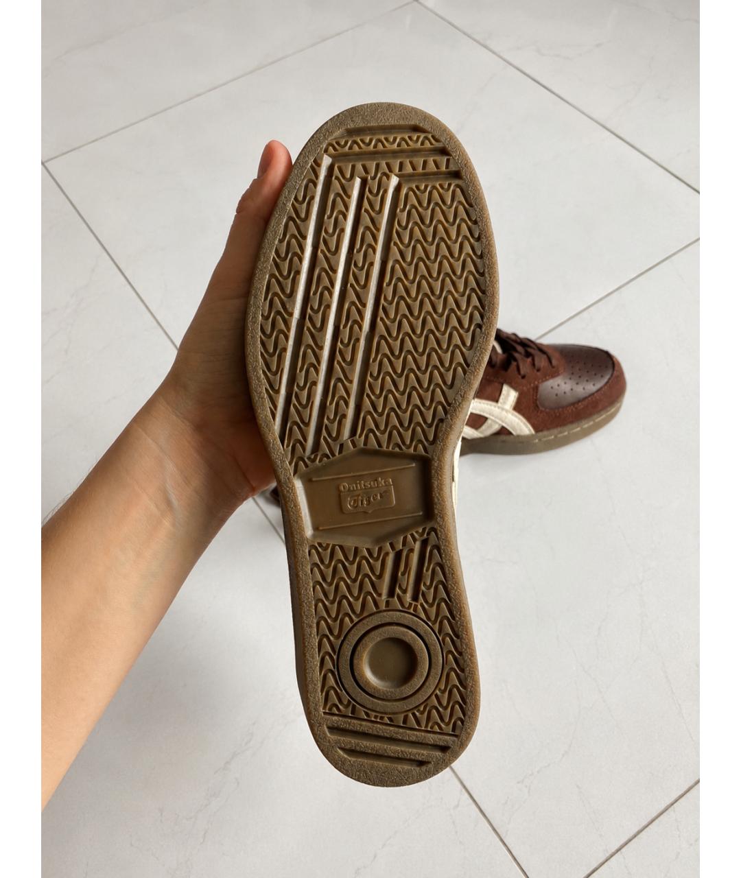 ONITSUKA TIGER Коричневые кожаные кеды, фото 5