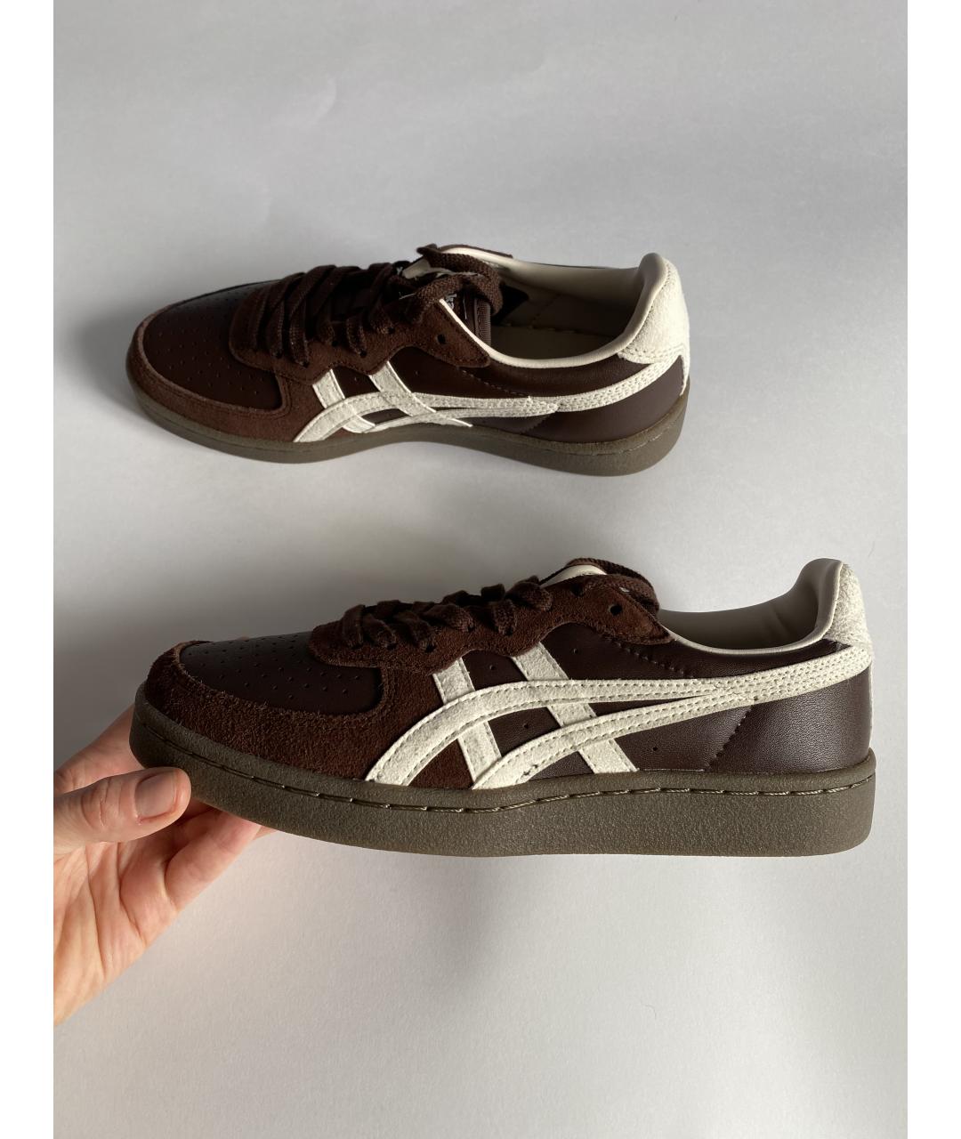 ONITSUKA TIGER Коричневые кожаные кеды, фото 3