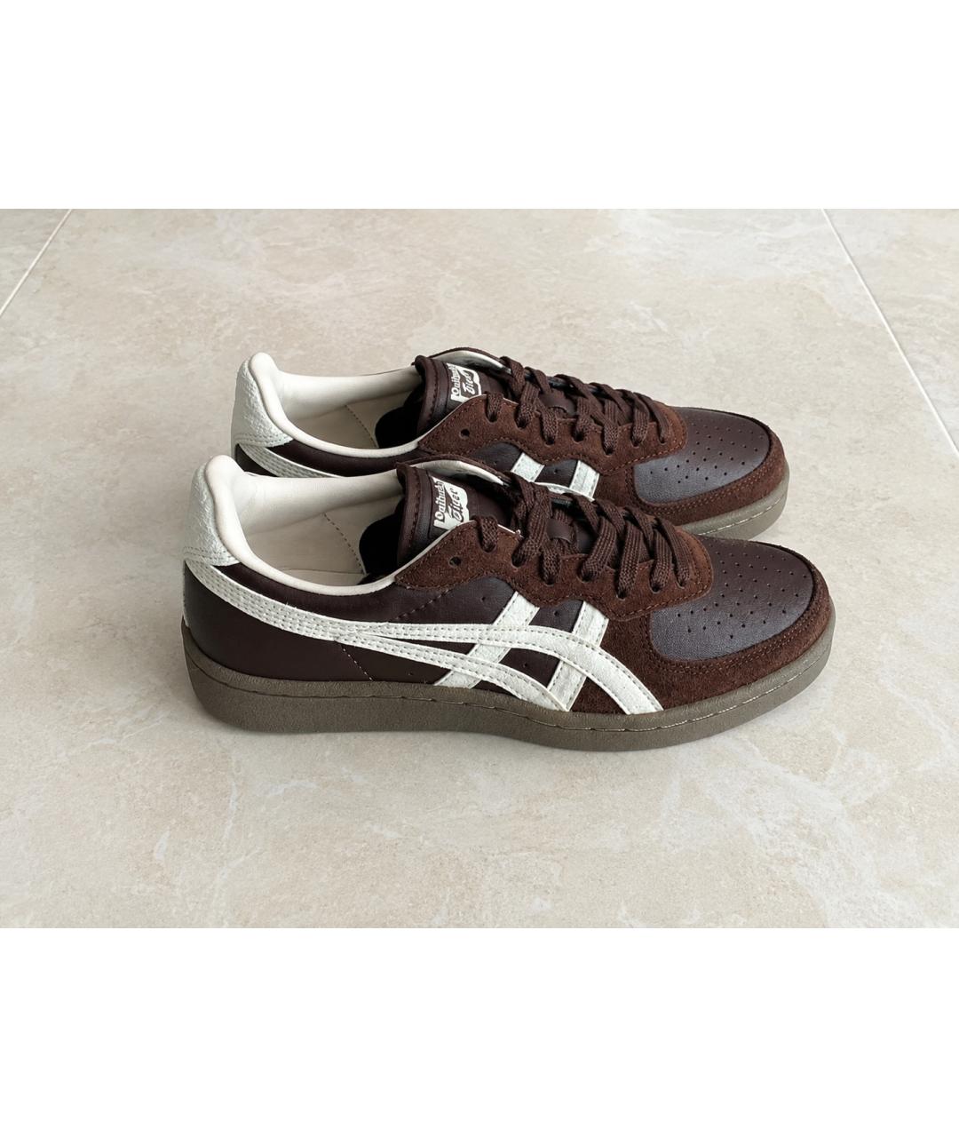 ONITSUKA TIGER Коричневые кожаные кеды, фото 8