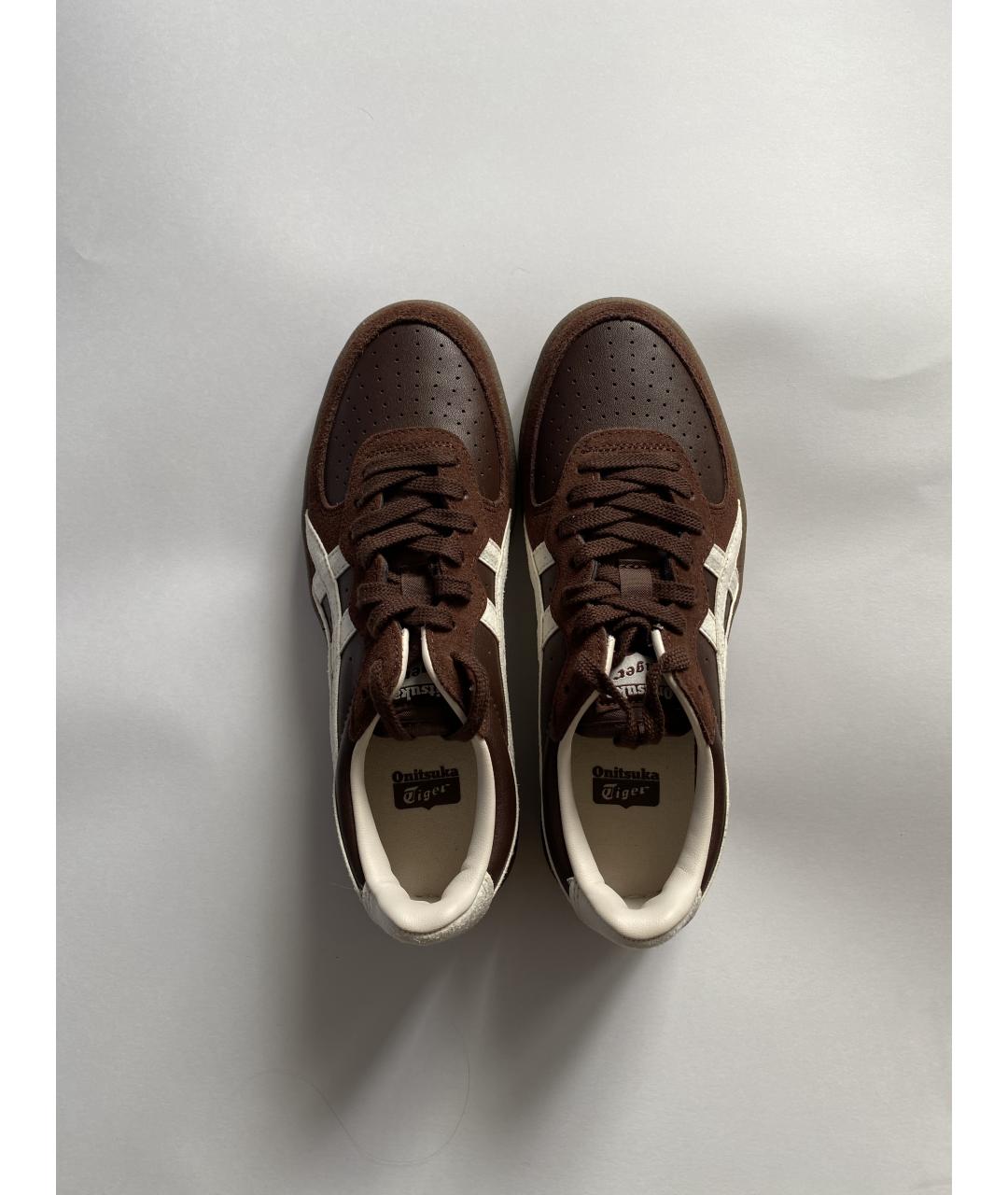 ONITSUKA TIGER Коричневые кожаные кеды, фото 2