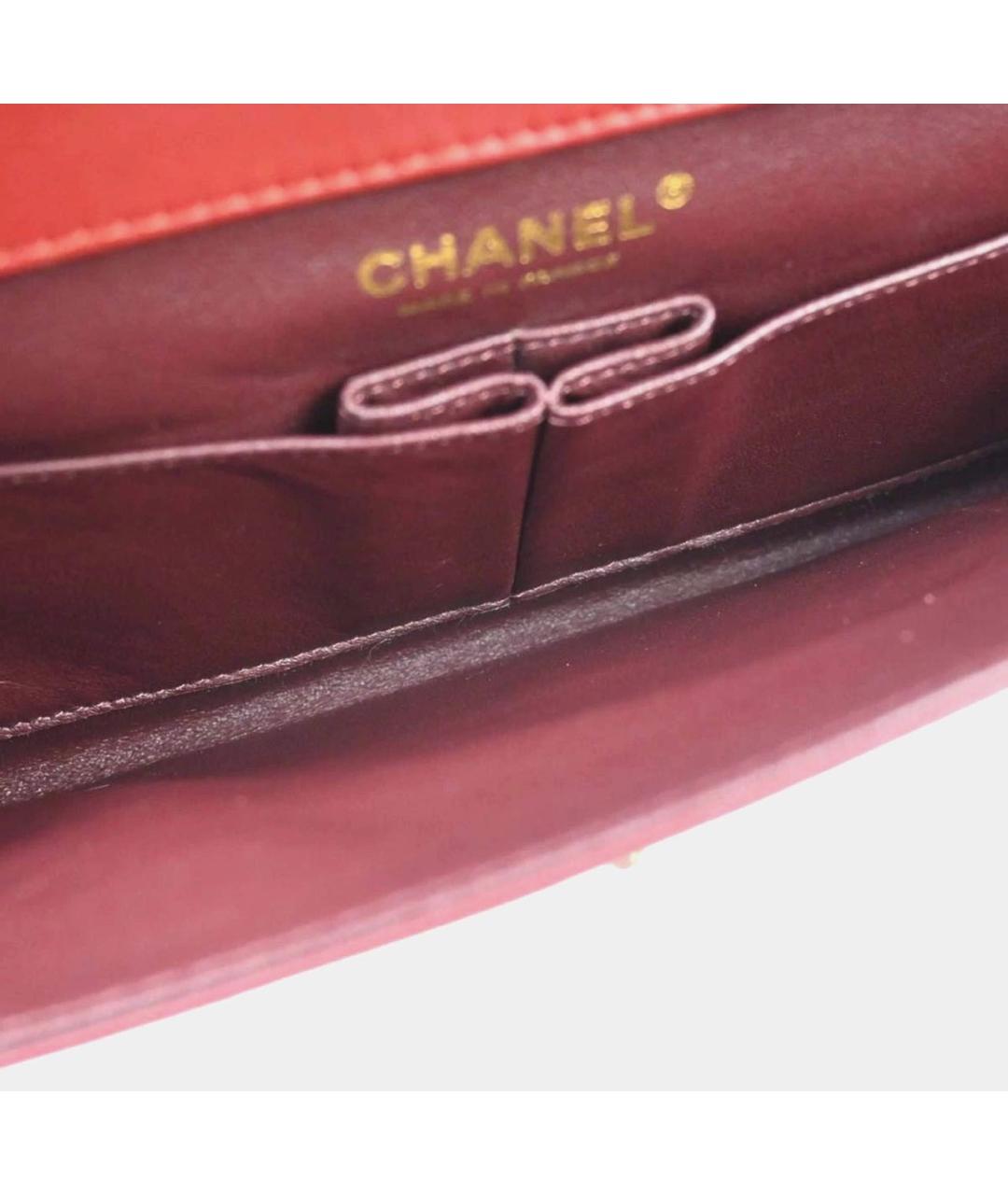 CHANEL Бордовая кожаная сумка через плечо, фото 4