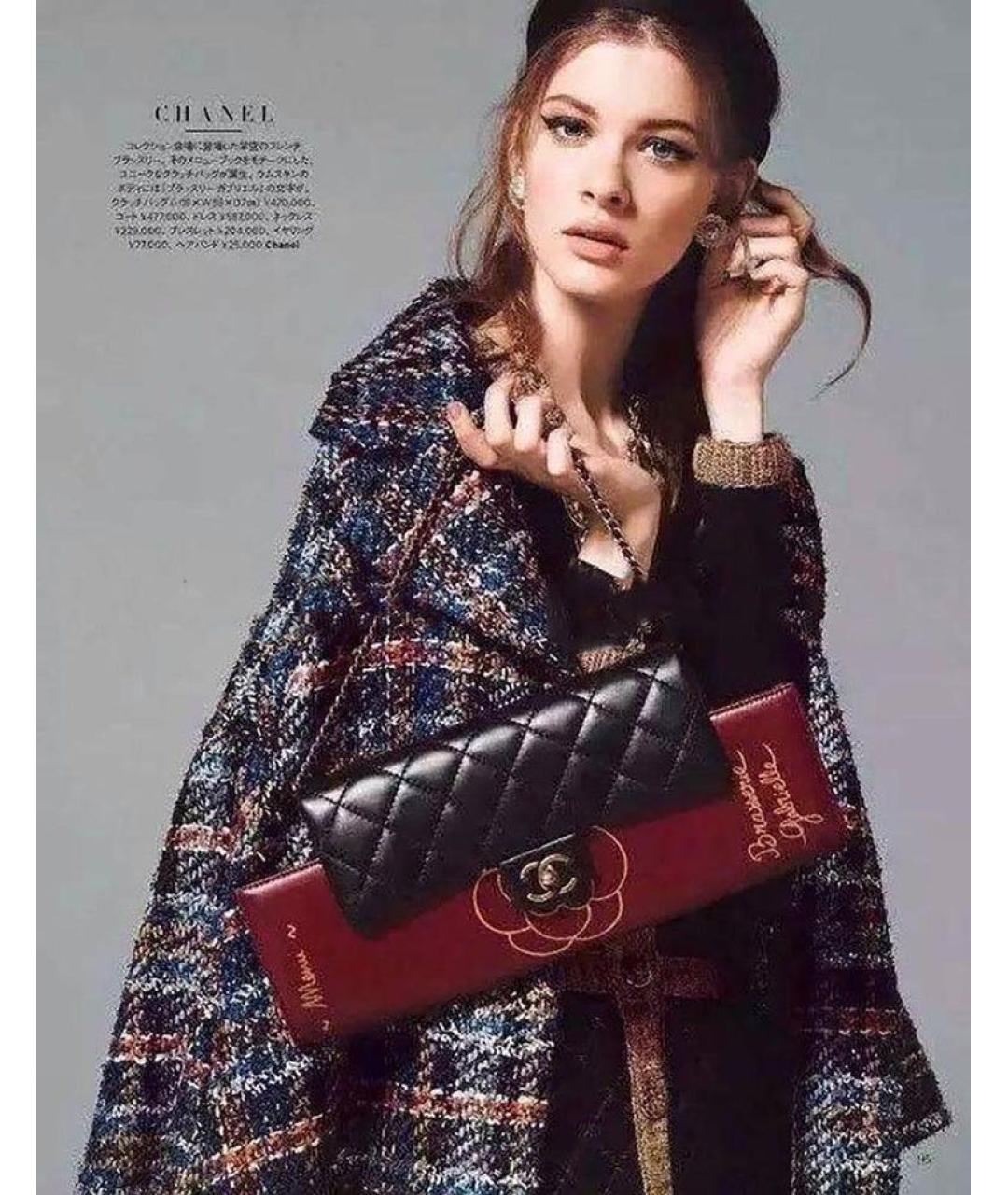 CHANEL Бордовая кожаная сумка через плечо, фото 5