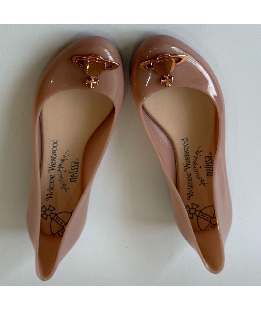 VIVIENNE WESTWOOD Коралловые резиновые балетки, фото 3