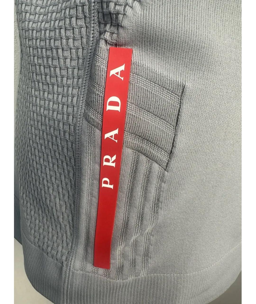 PRADA Серая синтетическая футболка, фото 5