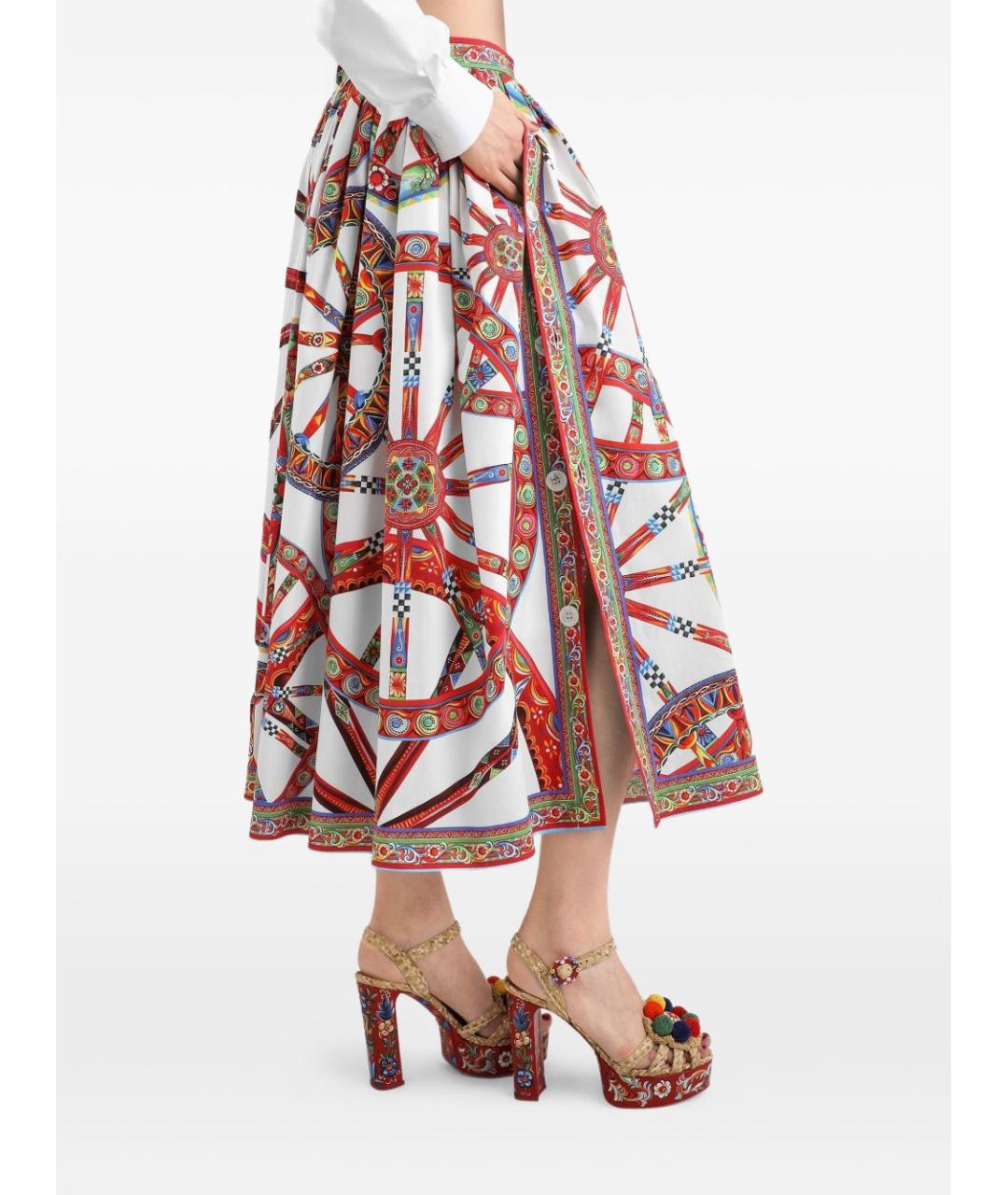 DOLCE&GABBANA Хлопковая юбка миди, фото 4