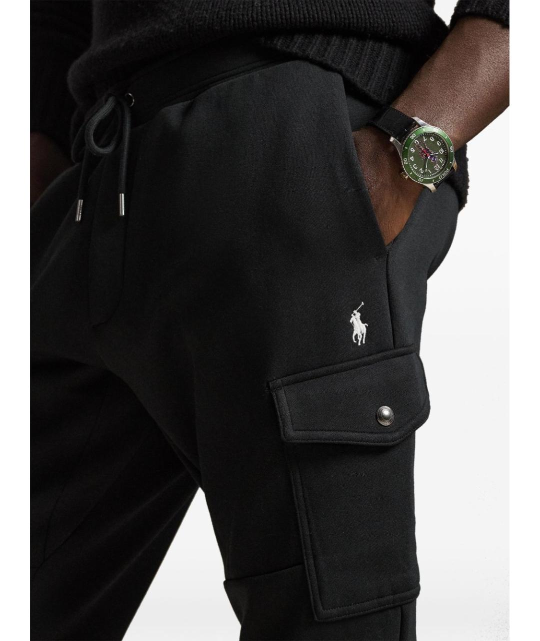 RALPH LAUREN Черные полиэстеровые повседневные брюки, фото 5