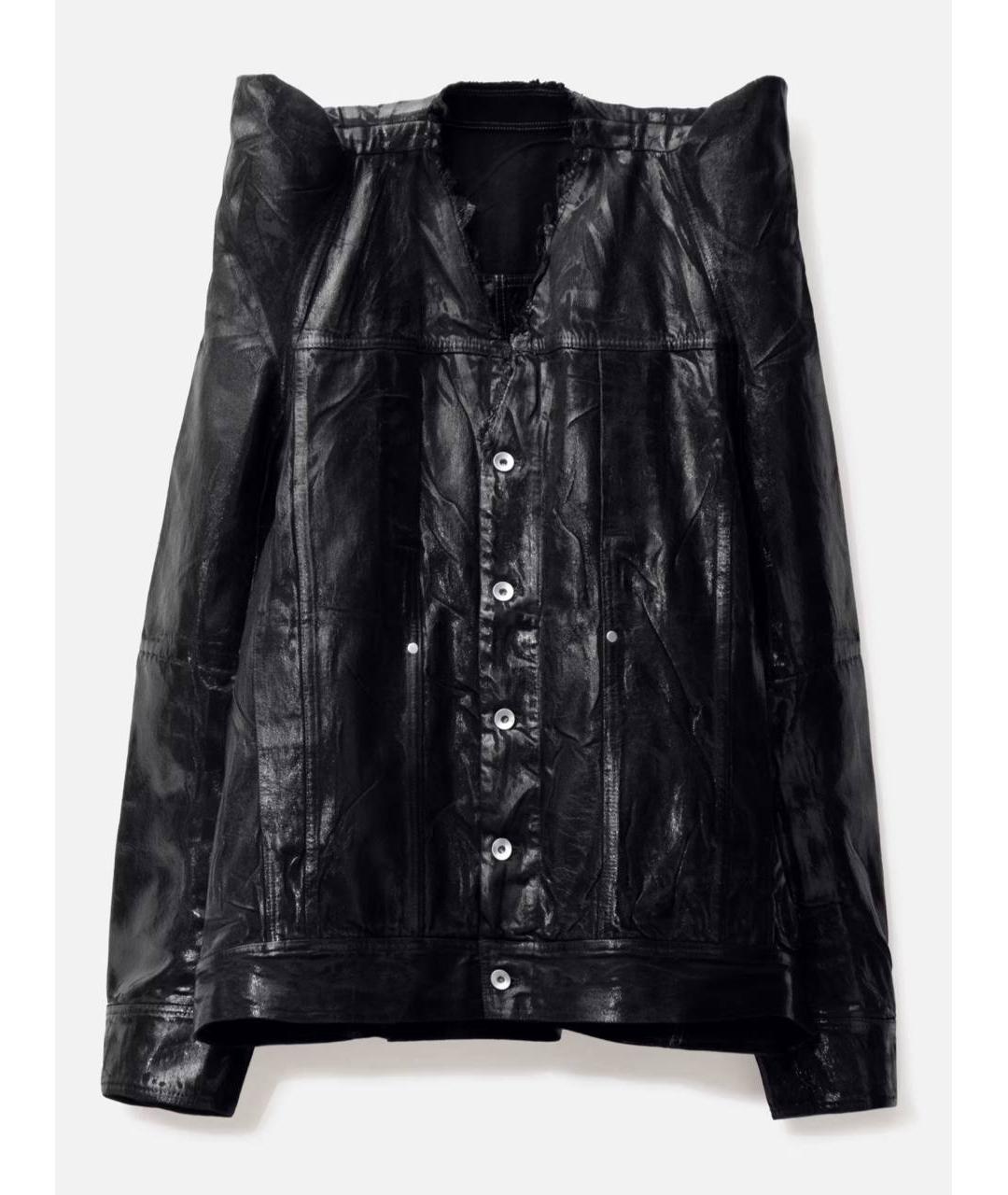 RICK OWENS Черная деним куртка, фото 4