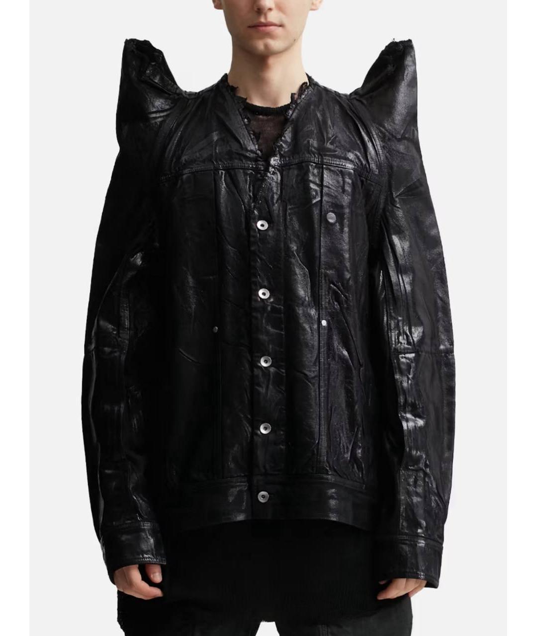 RICK OWENS Черная деним куртка, фото 2