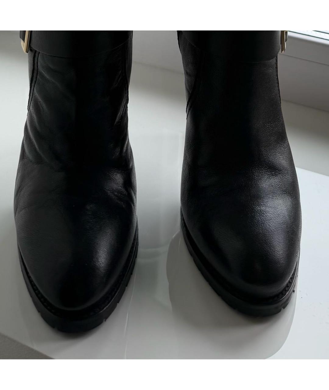 JIMMY CHOO Черные кожаные сапоги, фото 3
