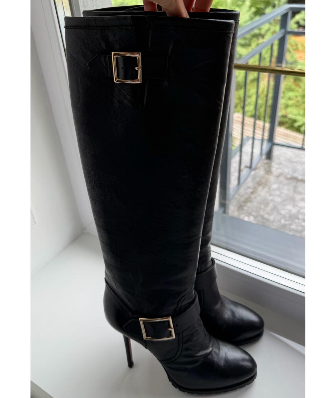 JIMMY CHOO Черные кожаные сапоги, фото 6