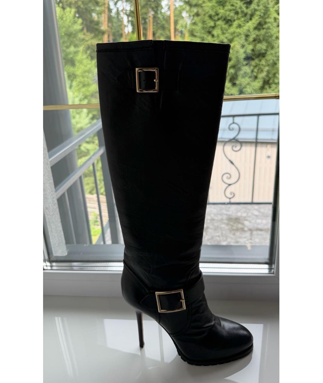 JIMMY CHOO Черные кожаные сапоги, фото 7