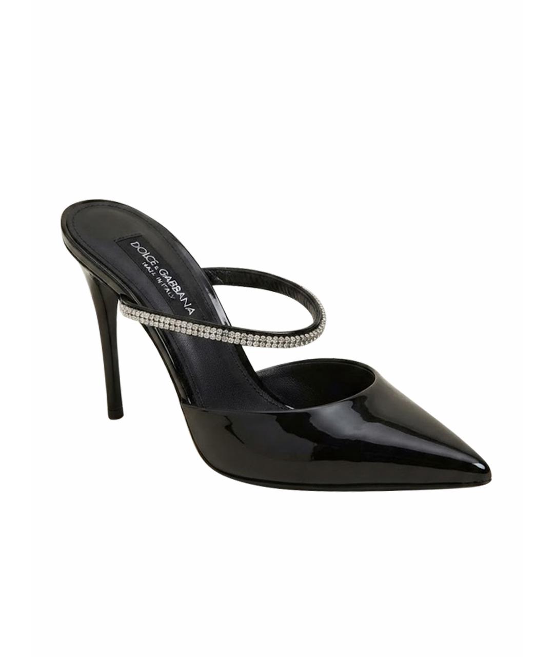 DOLCE&GABBANA Черные мюли из лакированной кожи, фото 1