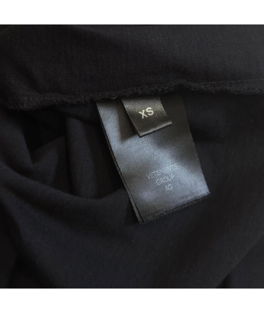 VETEMENTS Черная хлопковая футболка, фото 7