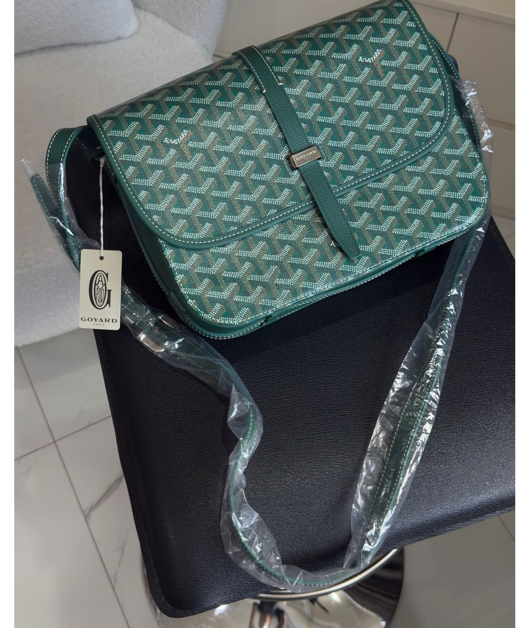GOYARD Зеленая кожаная сумка через плечо, фото 2
