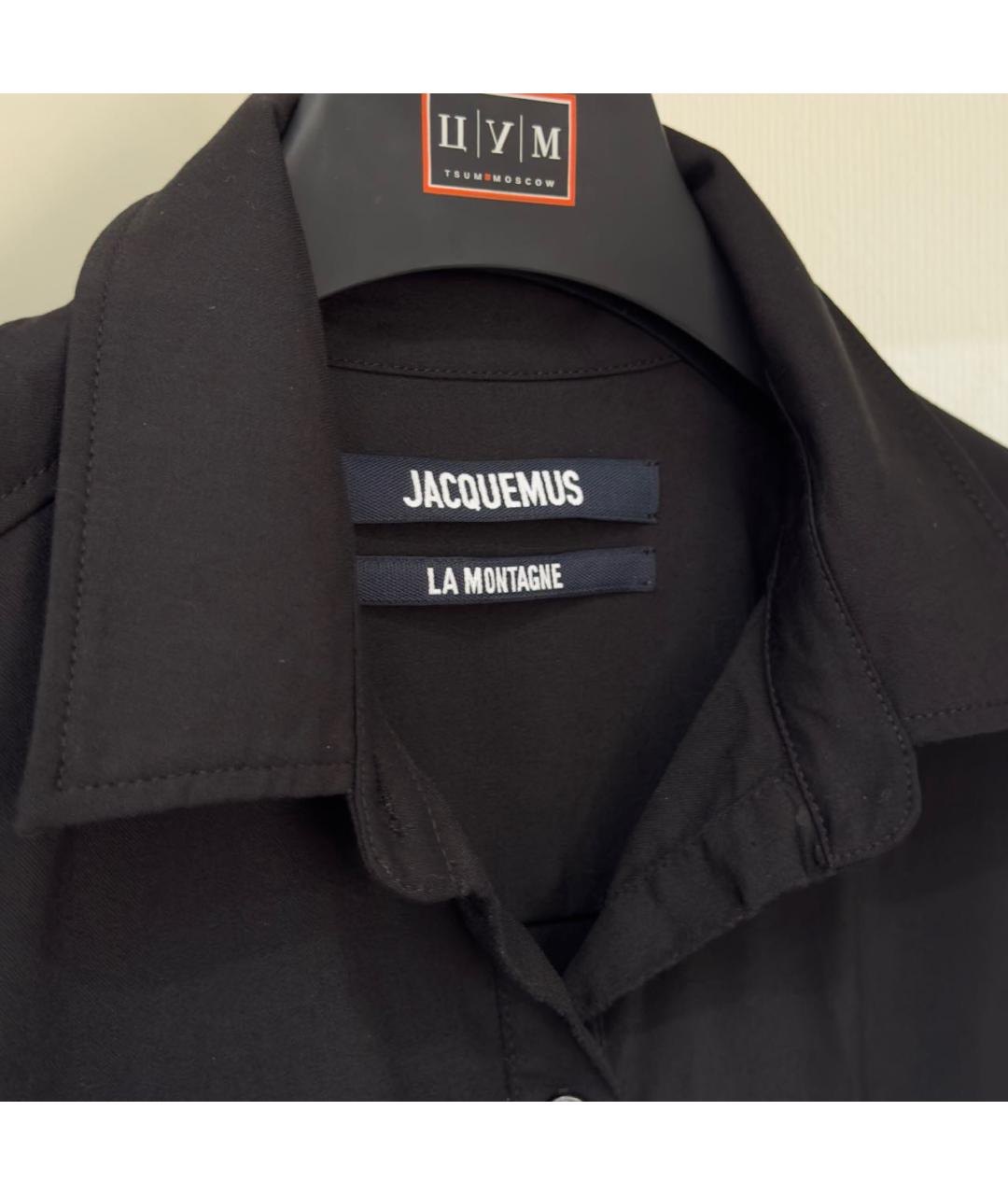 JACQUEMUS Черное шерстяное повседневное платье, фото 4