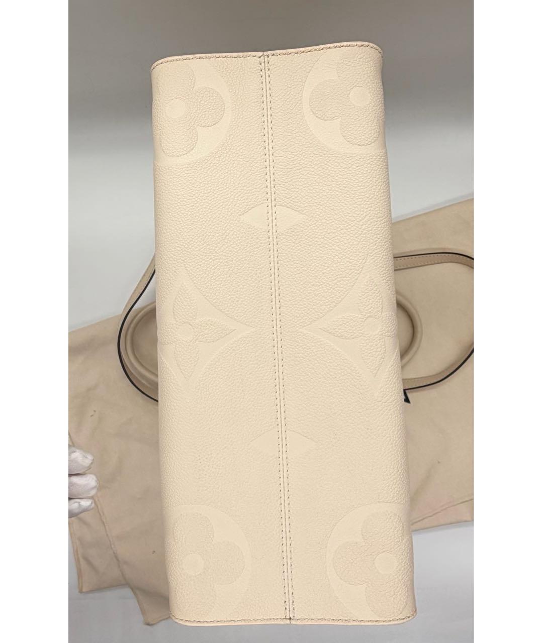 LOUIS VUITTON Бежевая кожаная сумка тоут, фото 4