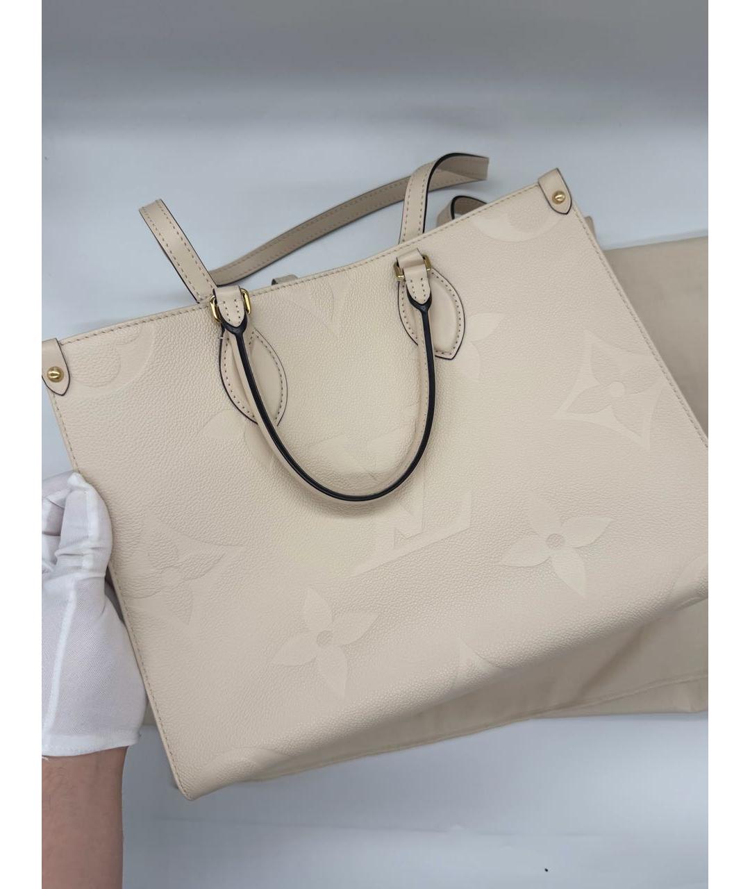 LOUIS VUITTON Бежевая кожаная сумка тоут, фото 1