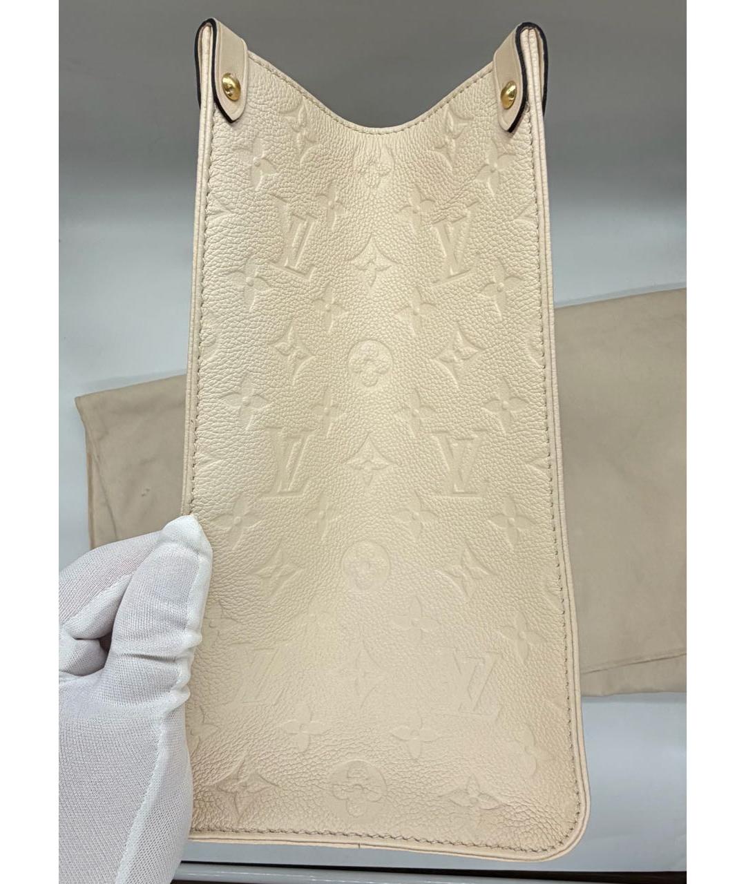 LOUIS VUITTON Бежевая кожаная сумка тоут, фото 2