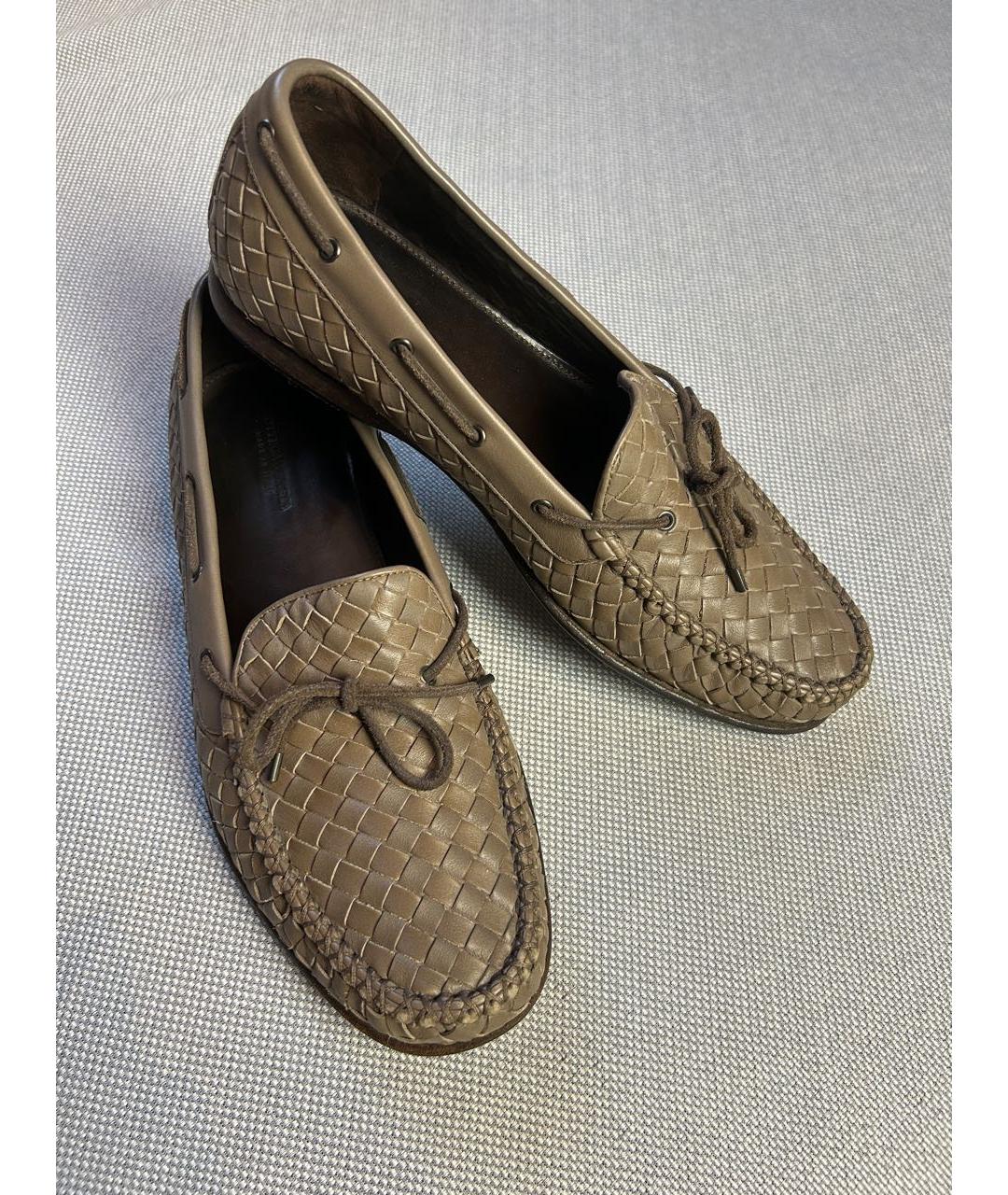 BOTTEGA VENETA Бежевые кожаные лоферы, фото 2