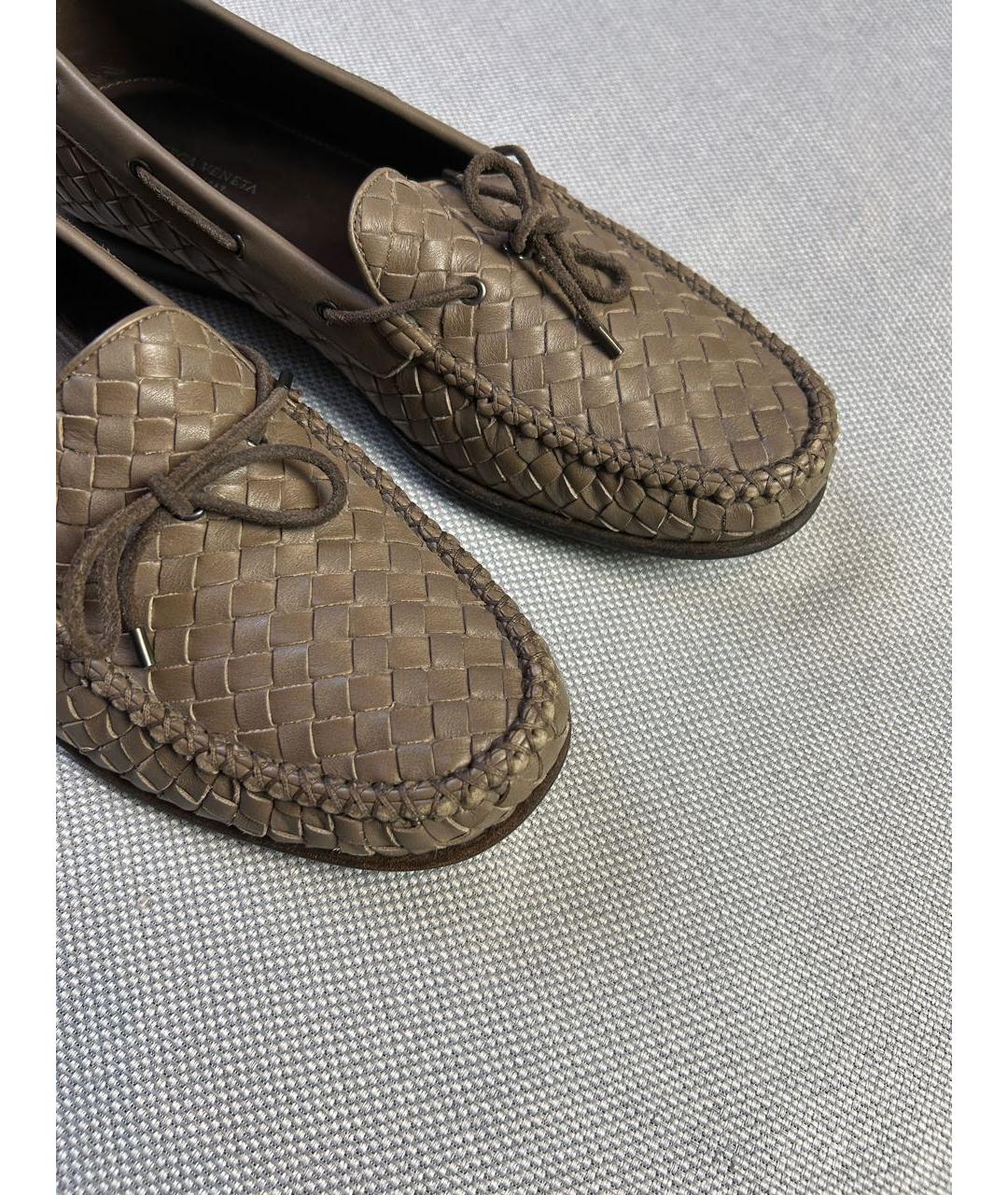 BOTTEGA VENETA Бежевые кожаные лоферы, фото 6
