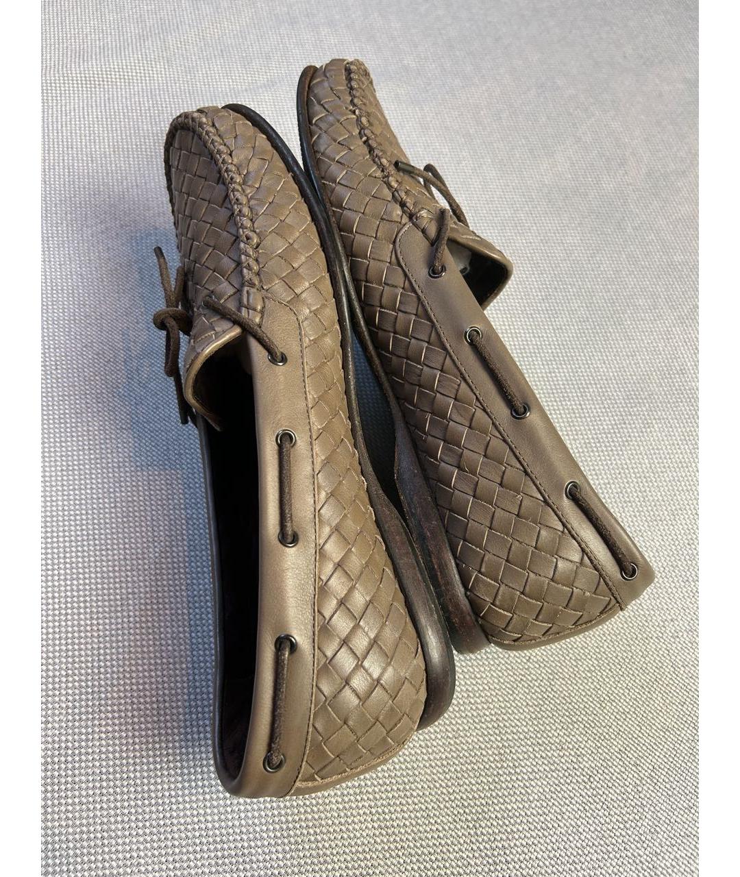 BOTTEGA VENETA Бежевые кожаные лоферы, фото 9
