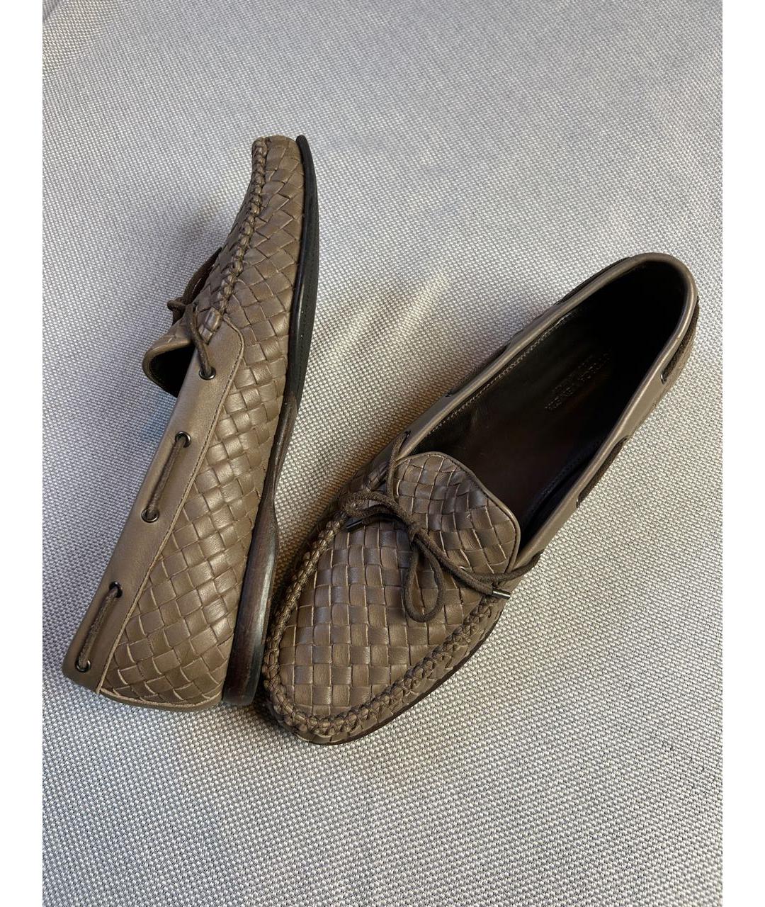 BOTTEGA VENETA Бежевые кожаные лоферы, фото 8