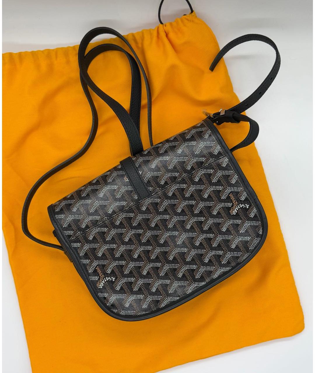 GOYARD Черная кожаная сумка на плечо, фото 2