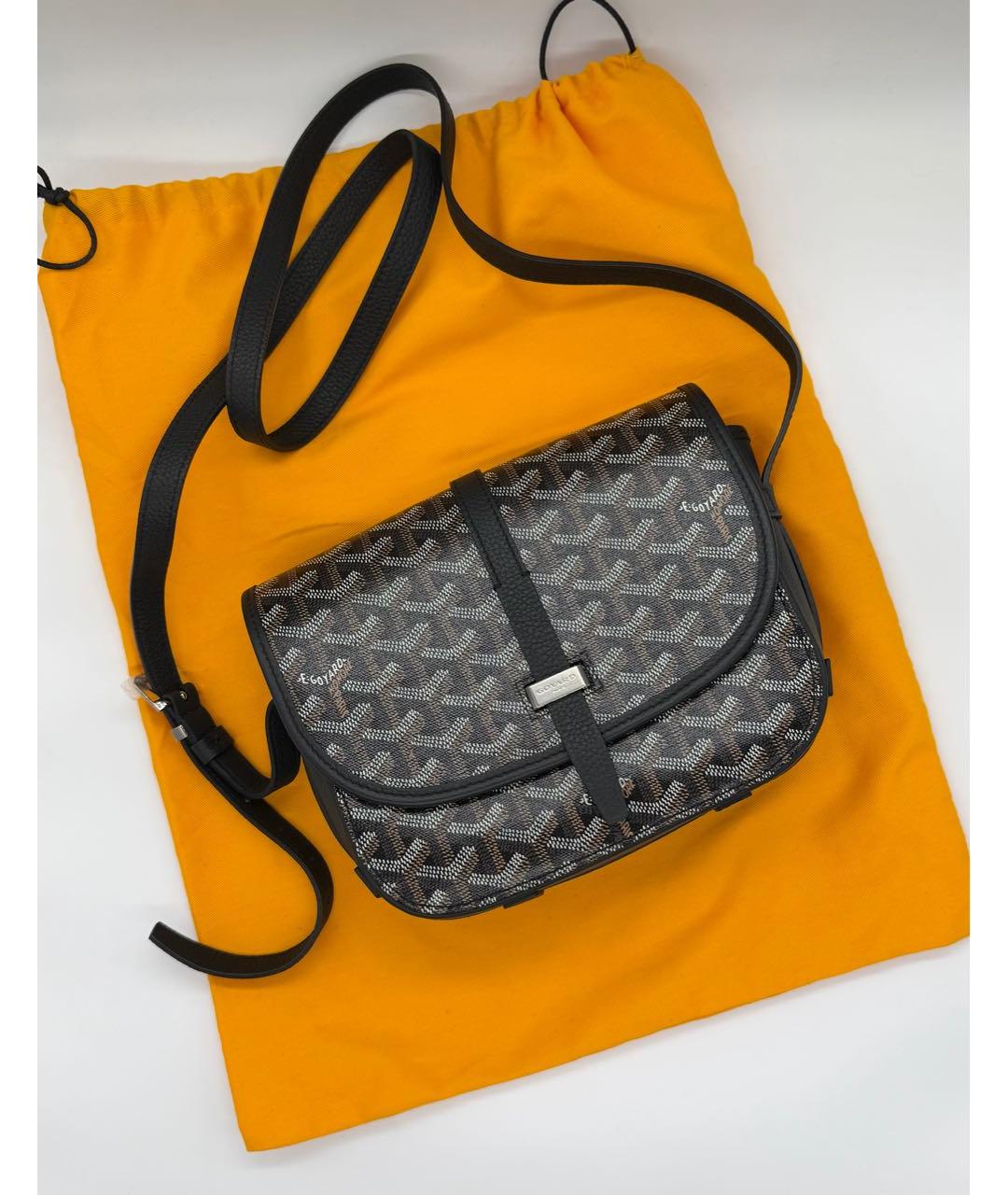 GOYARD Черная кожаная сумка на плечо, фото 5