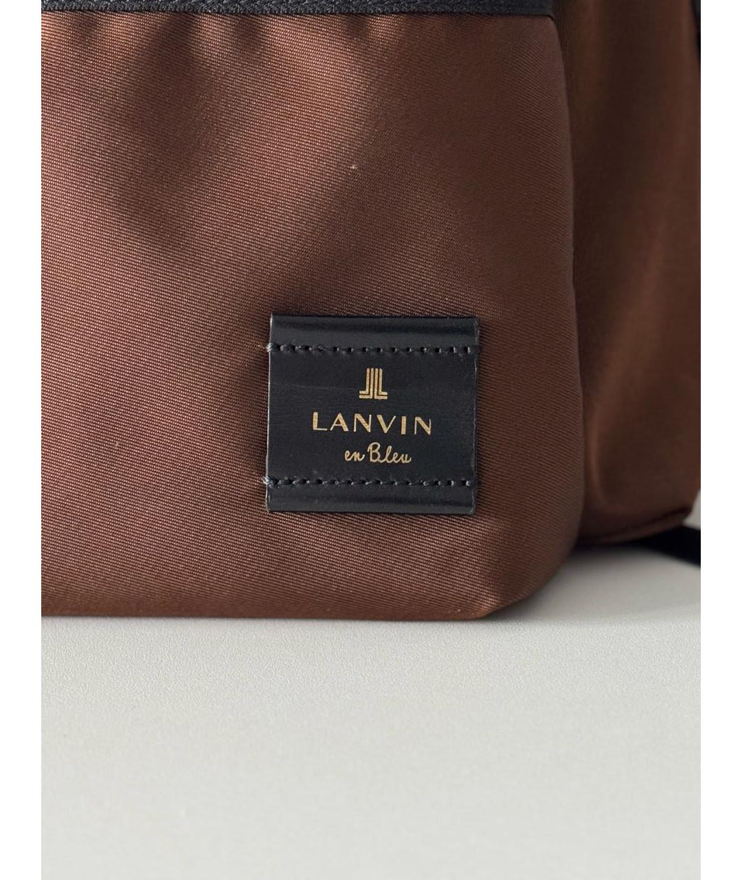 LANVIN Коричневый нейлоновый рюкзак, фото 6