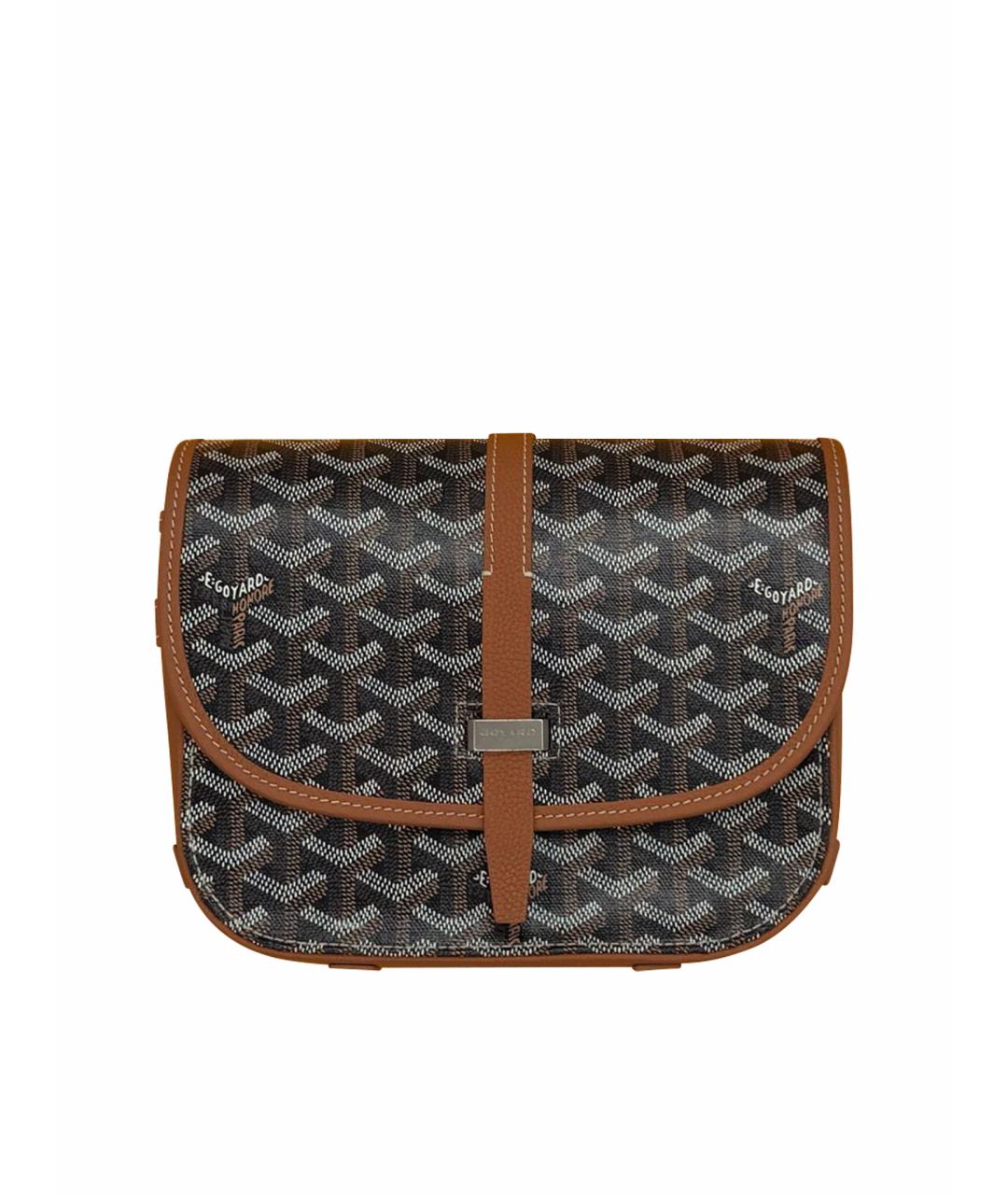 GOYARD Коричневая кожаная сумка на плечо, фото 1