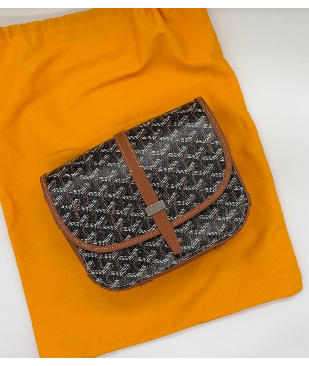 GOYARD Коричневая кожаная сумка на плечо, фото 5