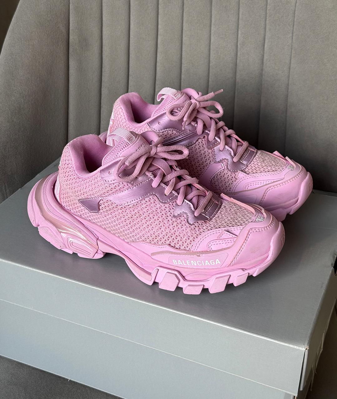 BALENCIAGA Розовые текстильные кроссовки, фото 3