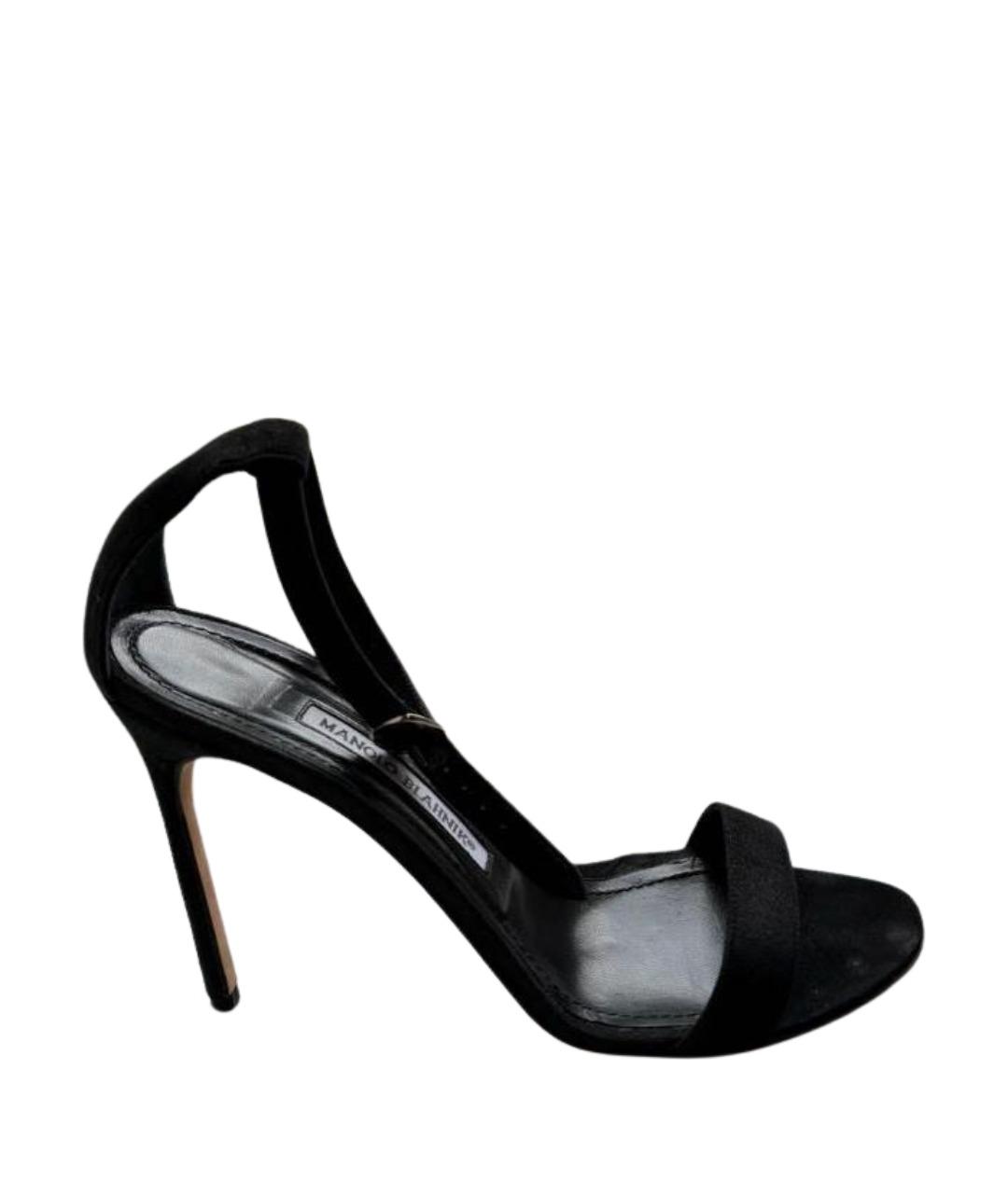 MANOLO BLAHNIK Черные замшевые босоножки, фото 6