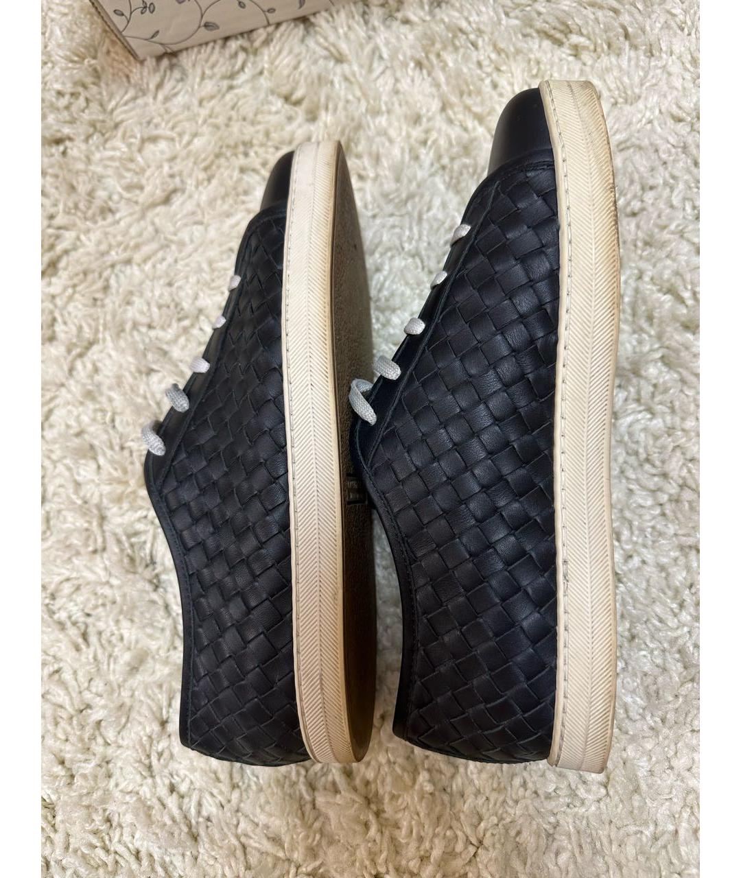 BOTTEGA VENETA Черные кожаные кеды, фото 6