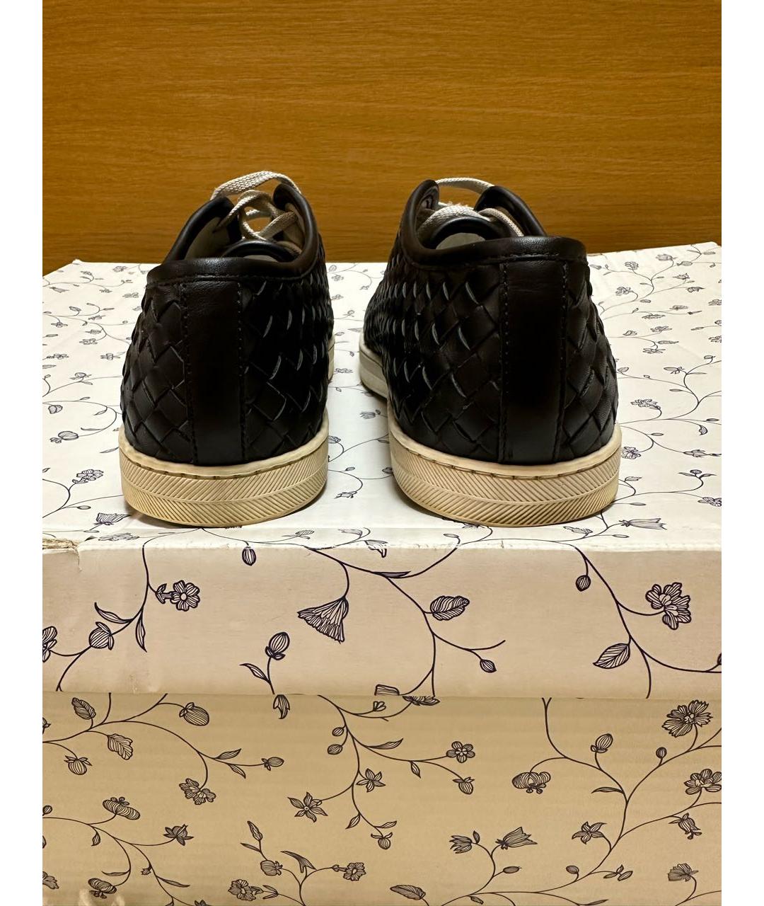 BOTTEGA VENETA Черные кожаные кеды, фото 4