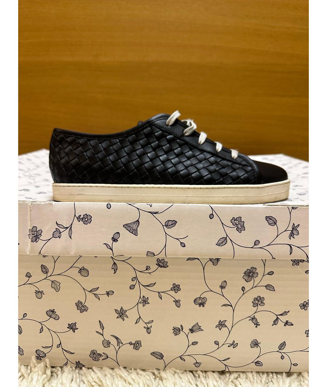 BOTTEGA VENETA Черные кожаные кеды, фото 7