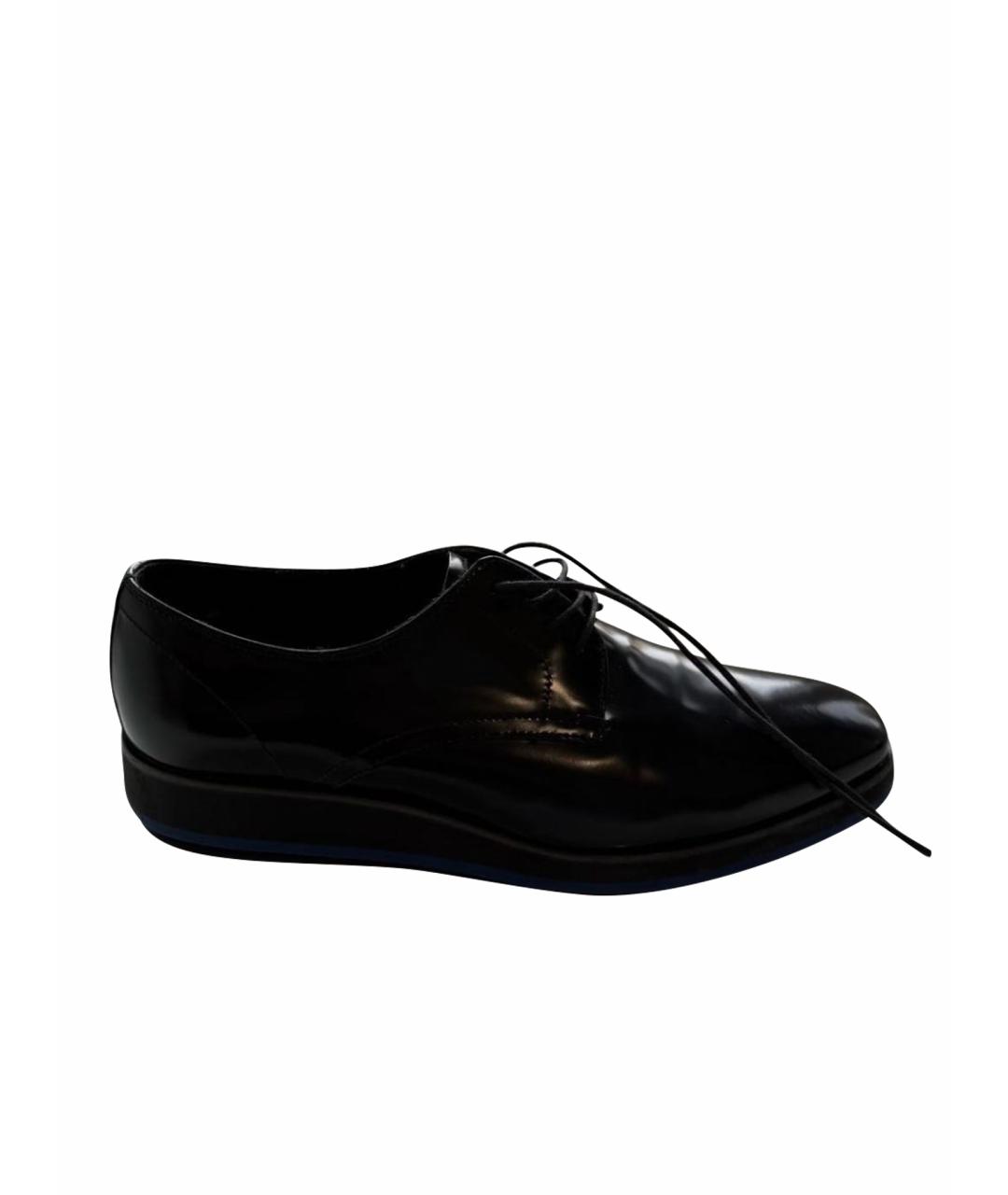 PRADA Черные кожаные брогги и оксфорды, фото 1