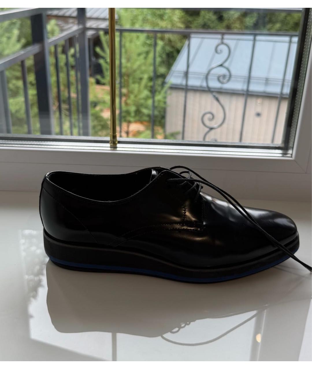 PRADA Черные кожаные брогги и оксфорды, фото 5