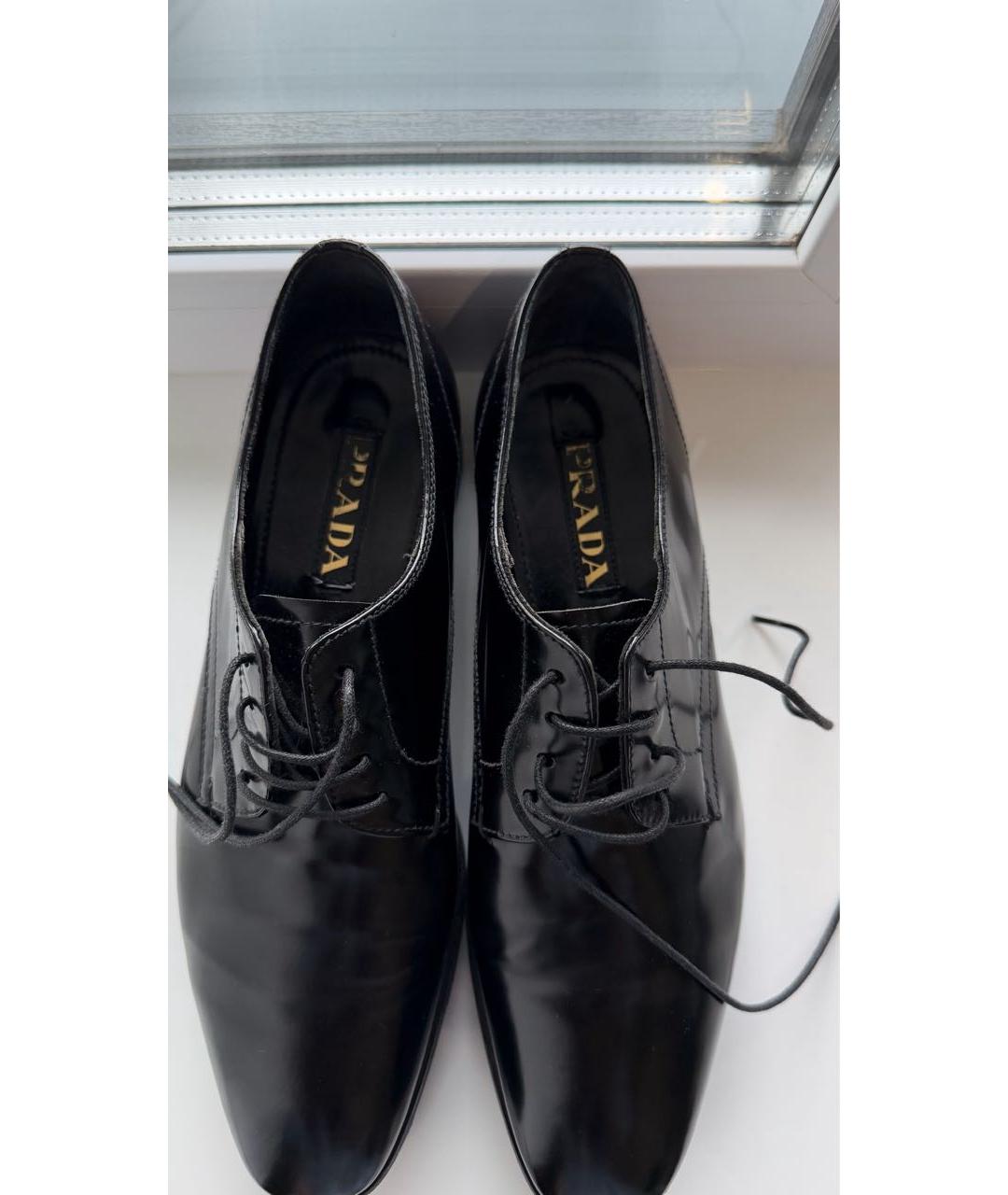 PRADA Черные кожаные брогги и оксфорды, фото 3