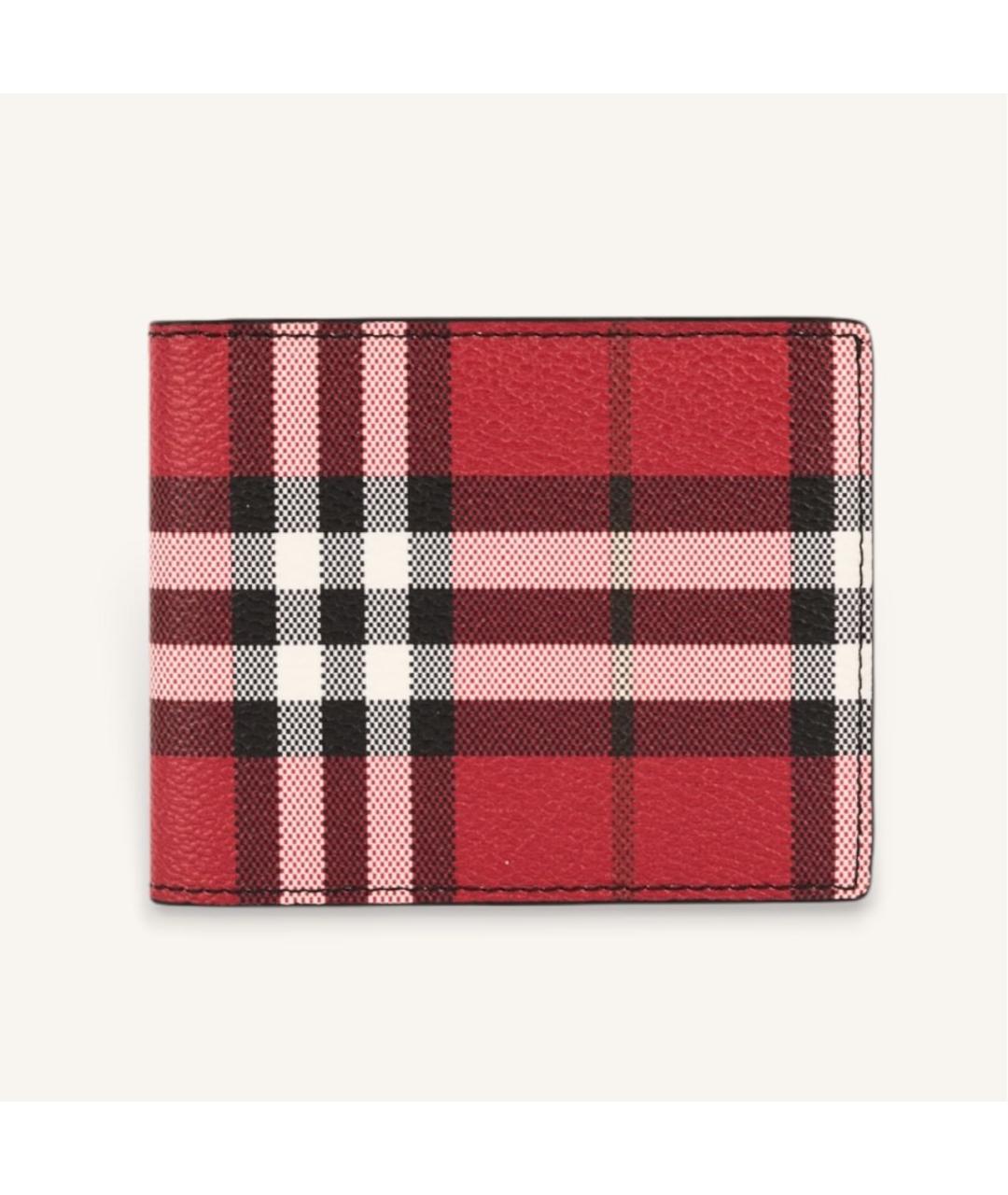 BURBERRY Красный кожаный кошелек, фото 4