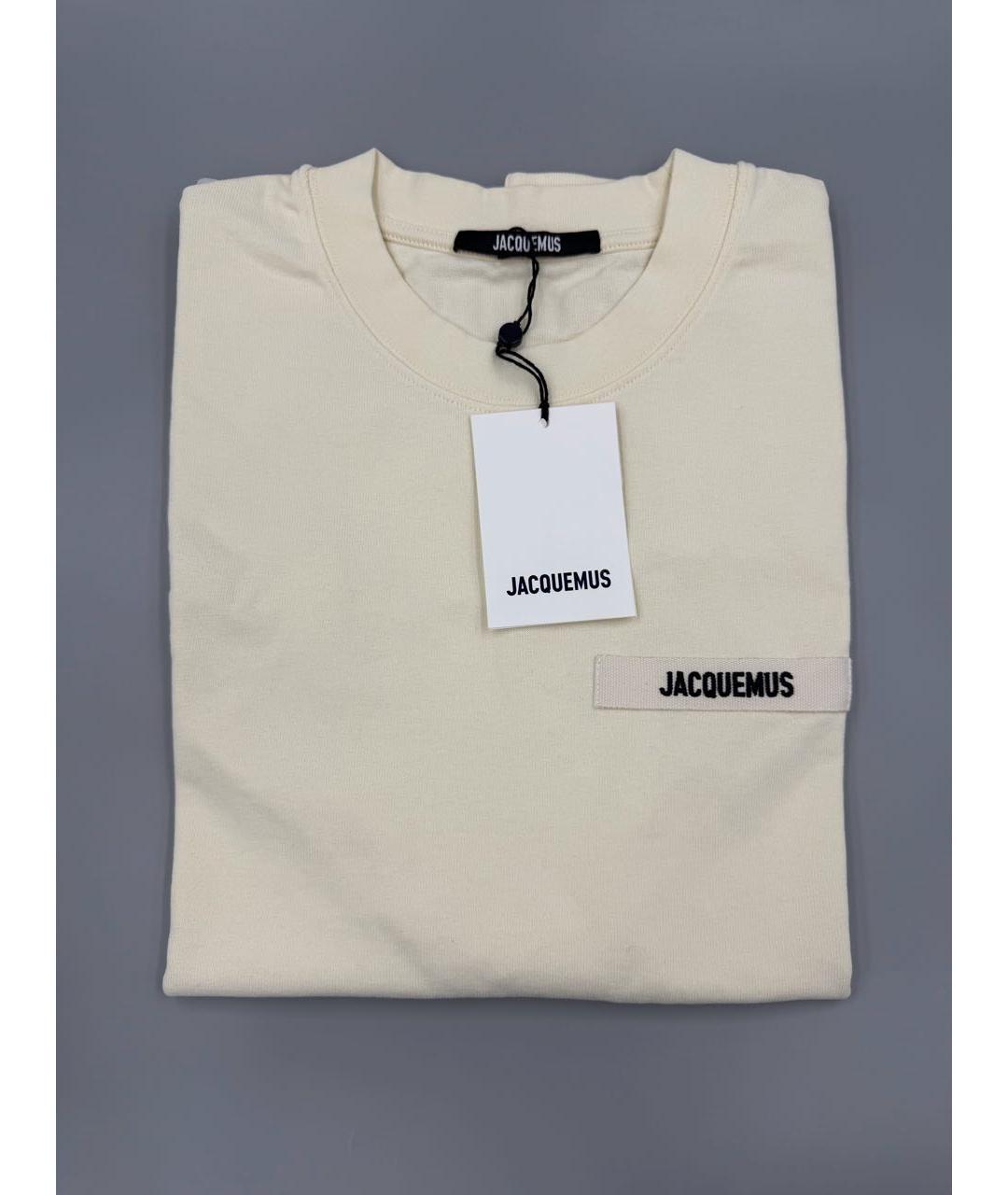 JACQUEMUS Бежевая хлопковая футболка, фото 2