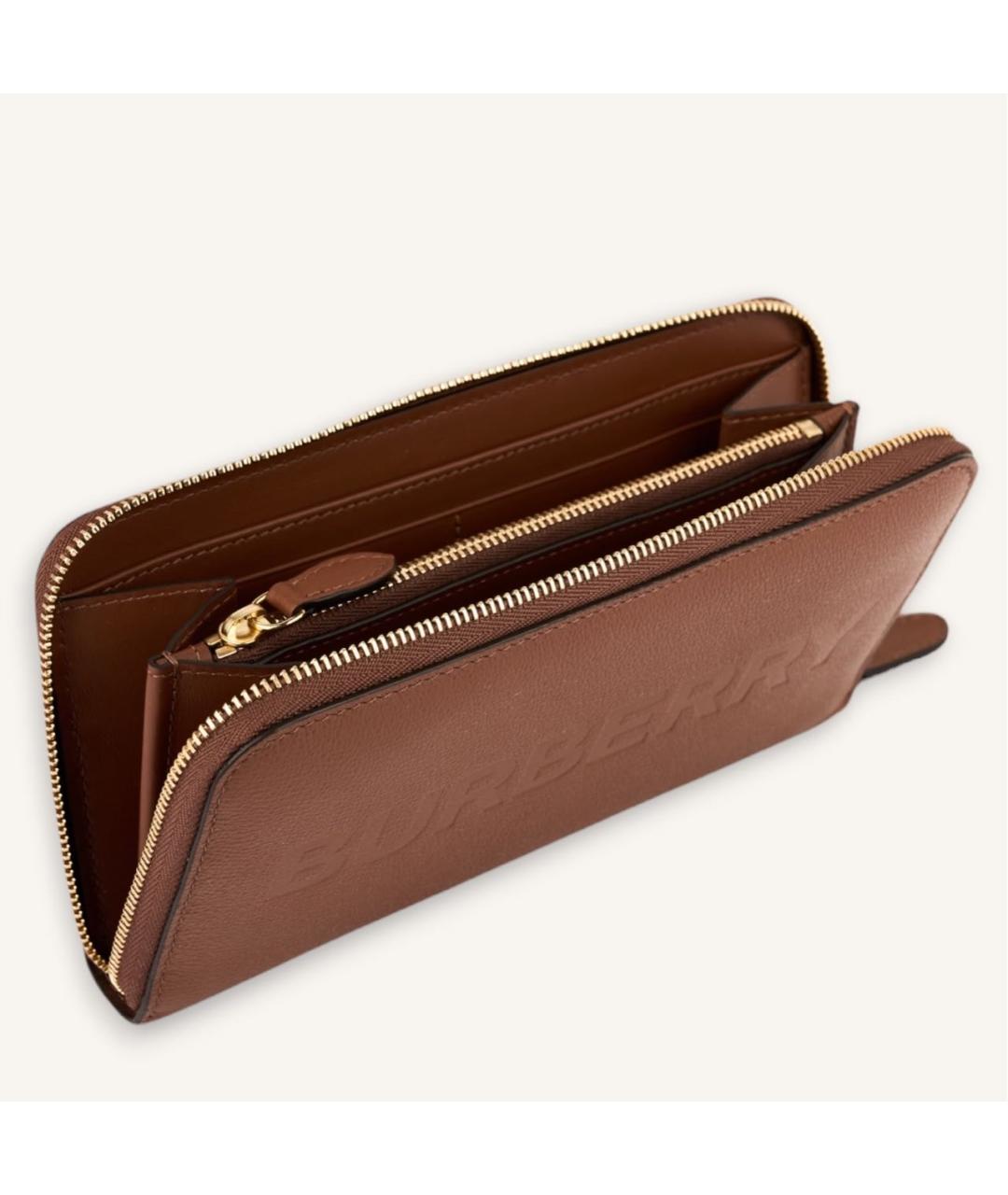 BURBERRY Коричневый кожаный кошелек, фото 3