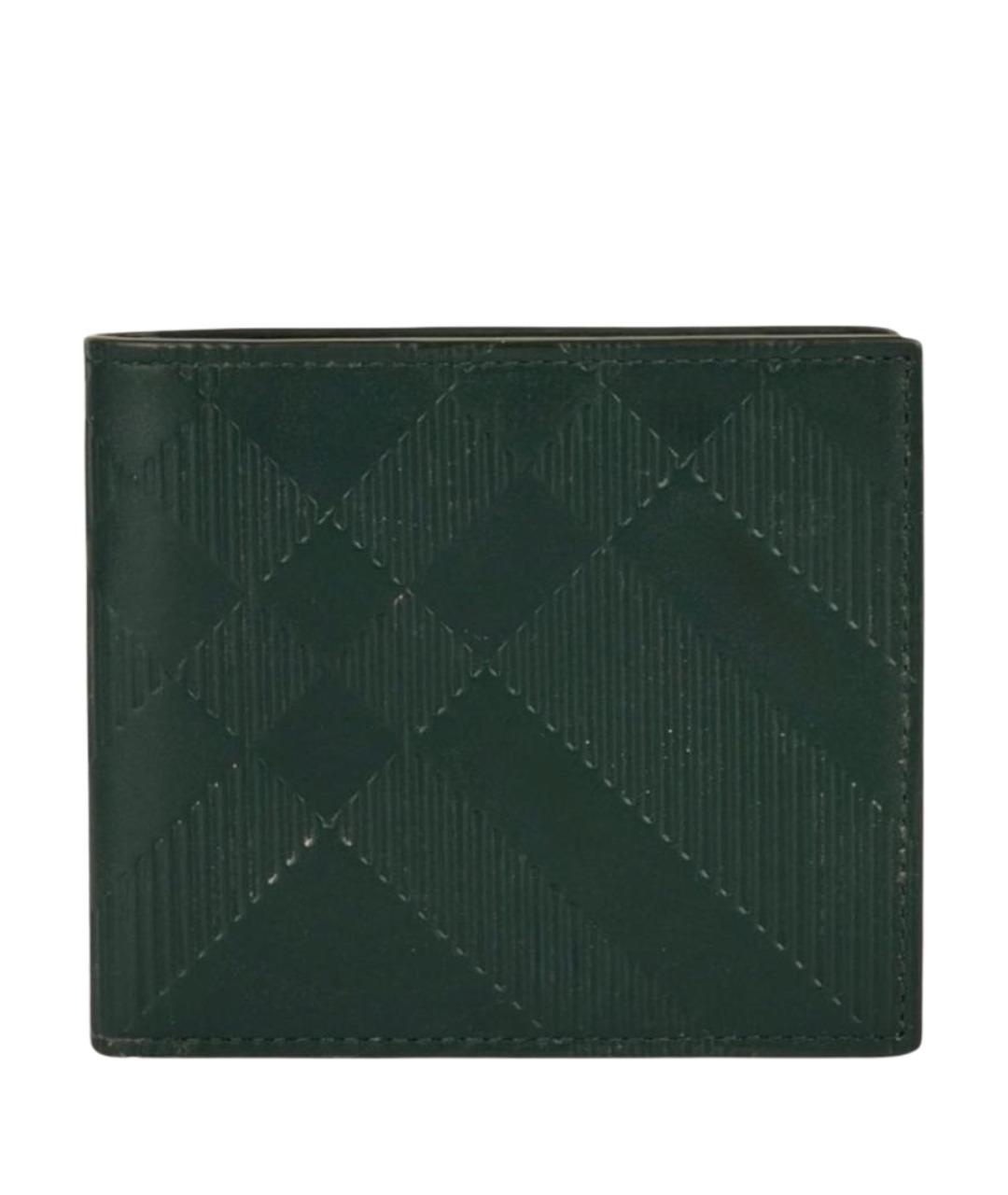 BURBERRY Зеленый кожаный кошелек, фото 1