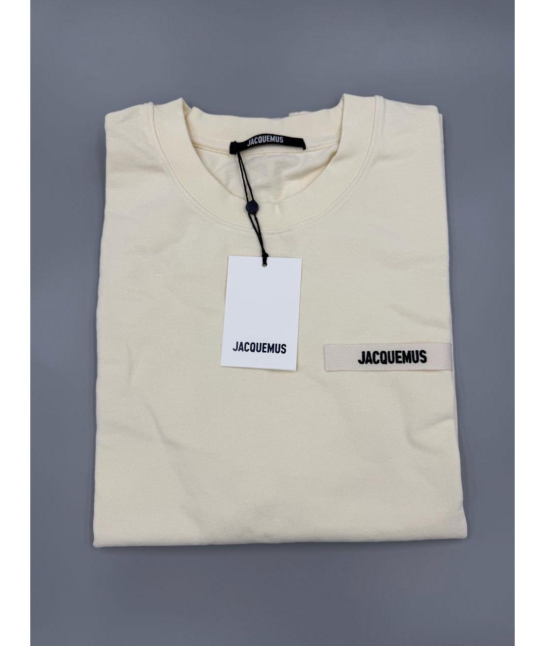 JACQUEMUS Бежевая хлопковая футболка, фото 2