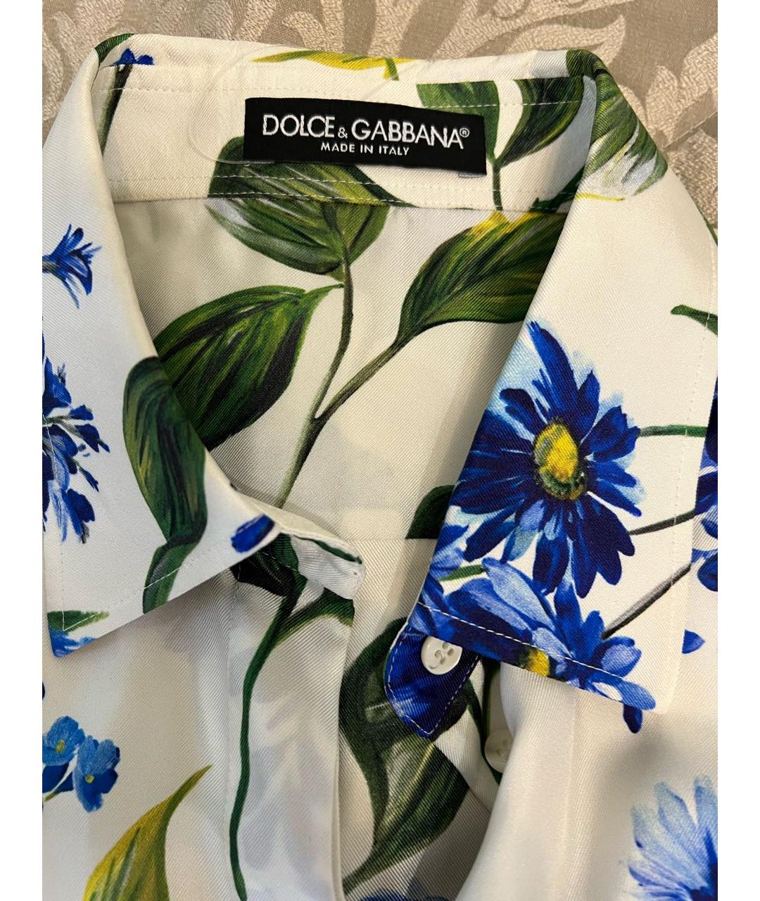 DOLCE&GABBANA Белая шелковая блузы, фото 4