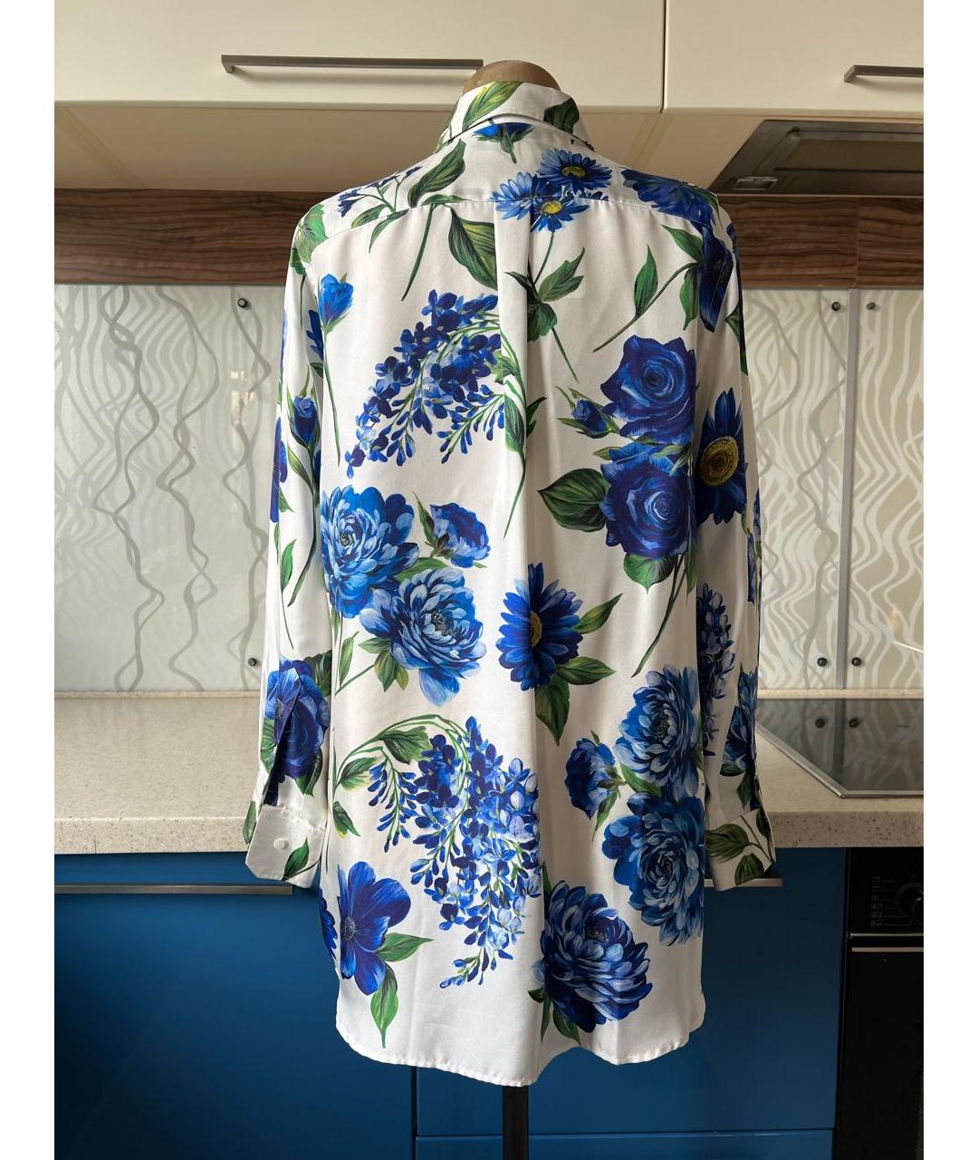 DOLCE&GABBANA Белая шелковая блузы, фото 2