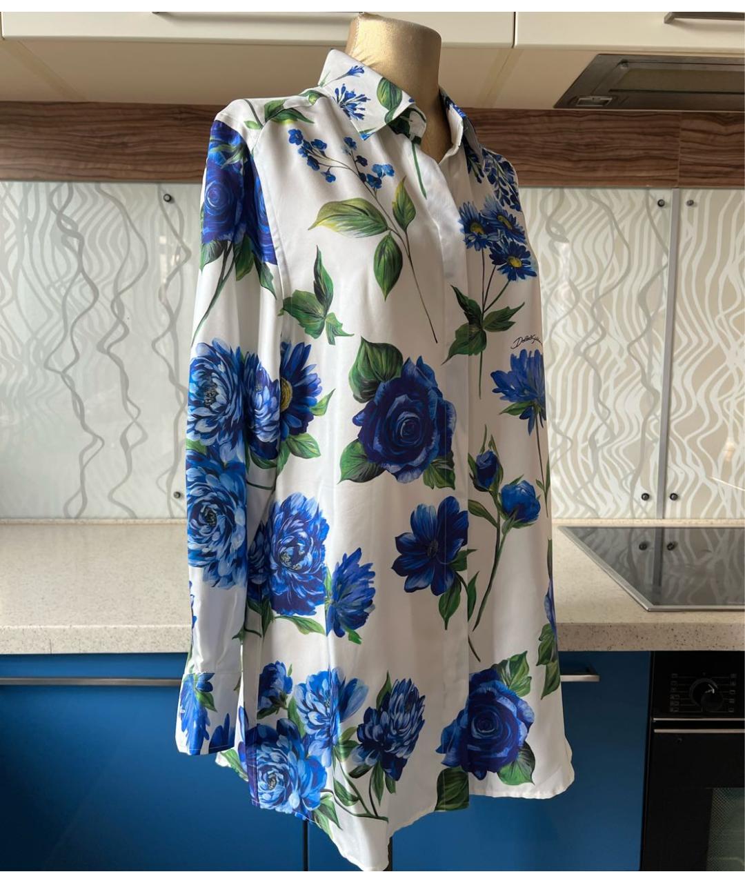 DOLCE&GABBANA Белая шелковая блузы, фото 3