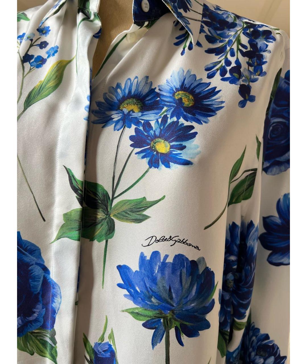 DOLCE&GABBANA Белая шелковая блузы, фото 5