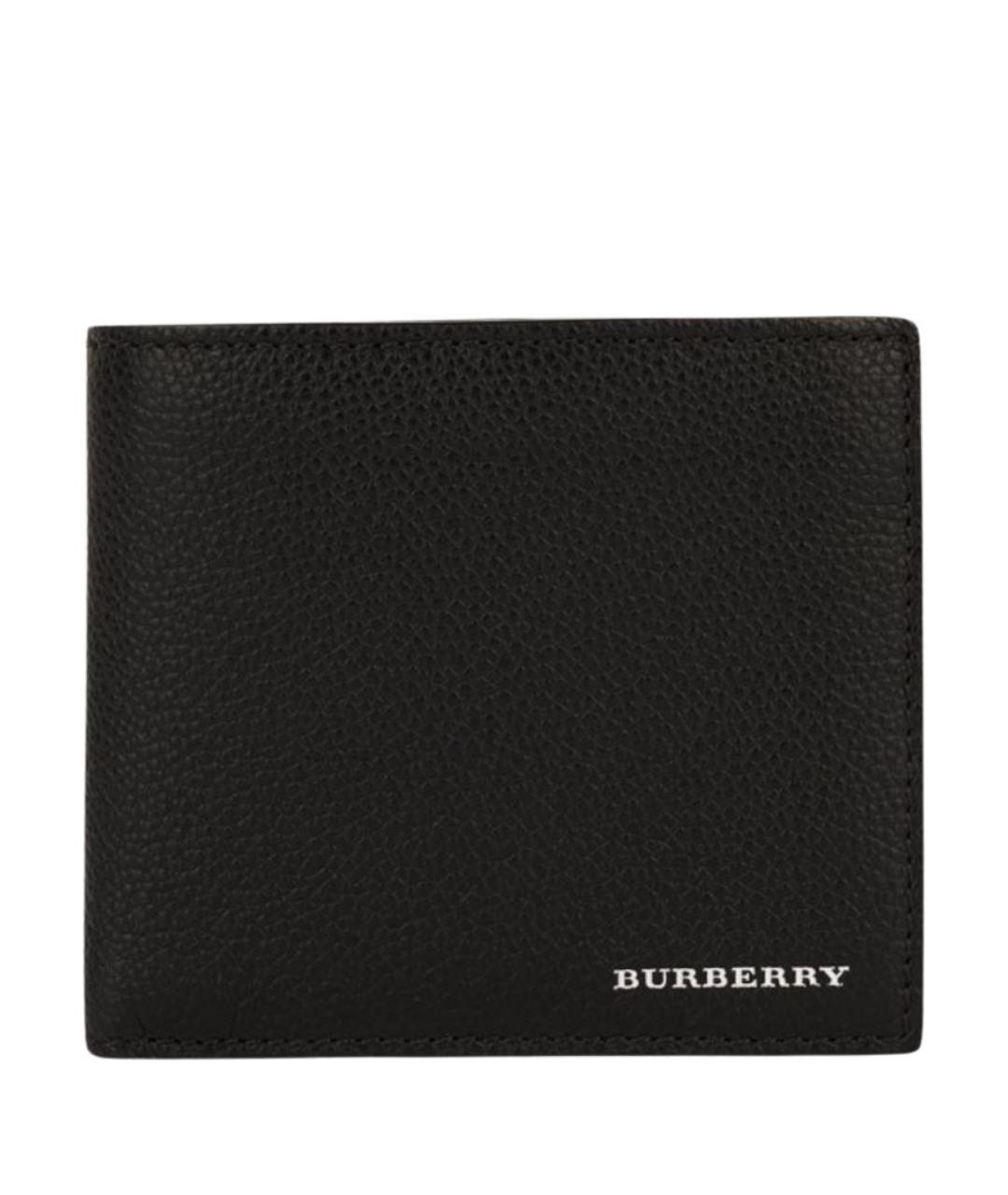 BURBERRY Черный кожаный кошелек, фото 1